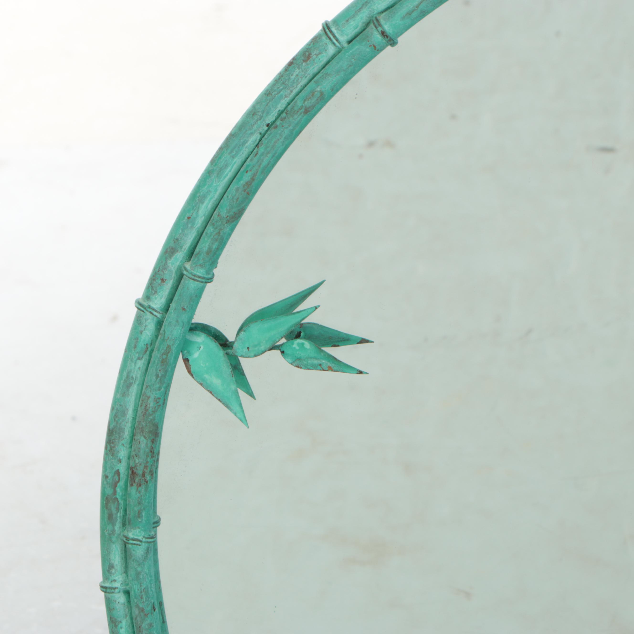 Oxidized Metal Faux Bamboo Wall Mirror