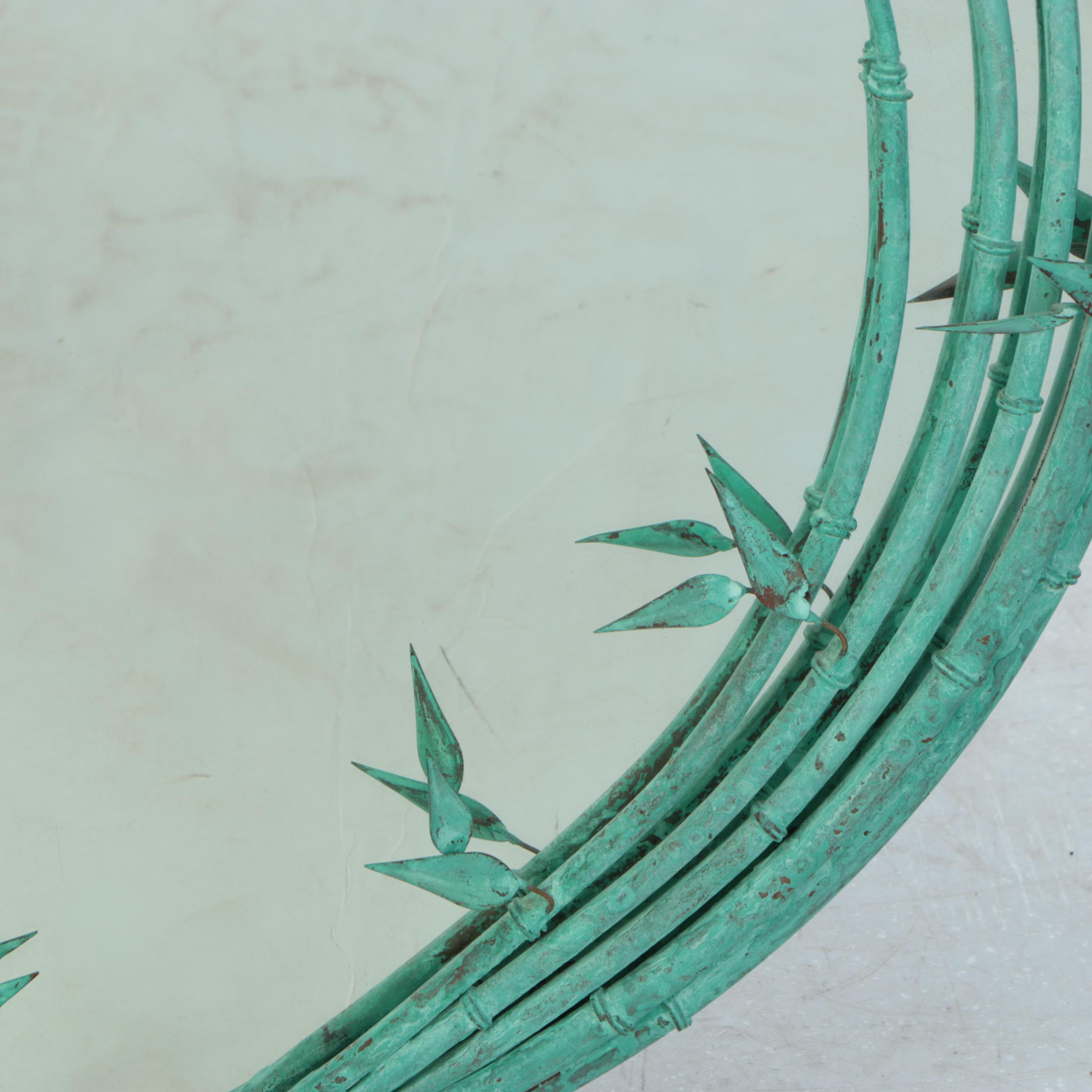 Oxidized Metal Faux Bamboo Wall Mirror