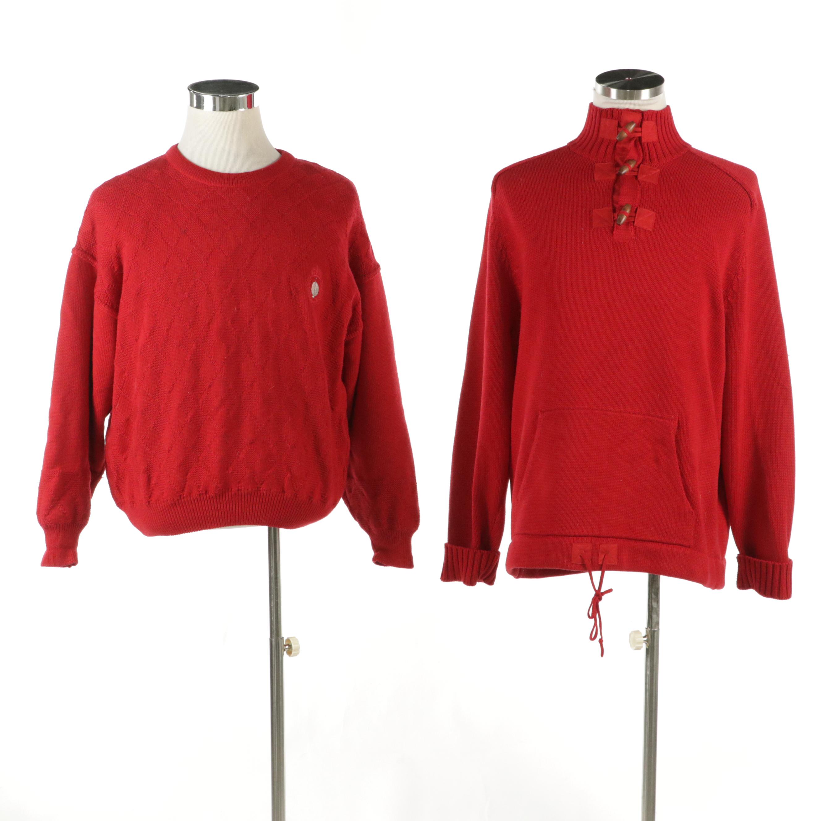 Men's Oscar Jacobson Wool Windbreaker Sweater with Polo Ralph Lauren Pullover