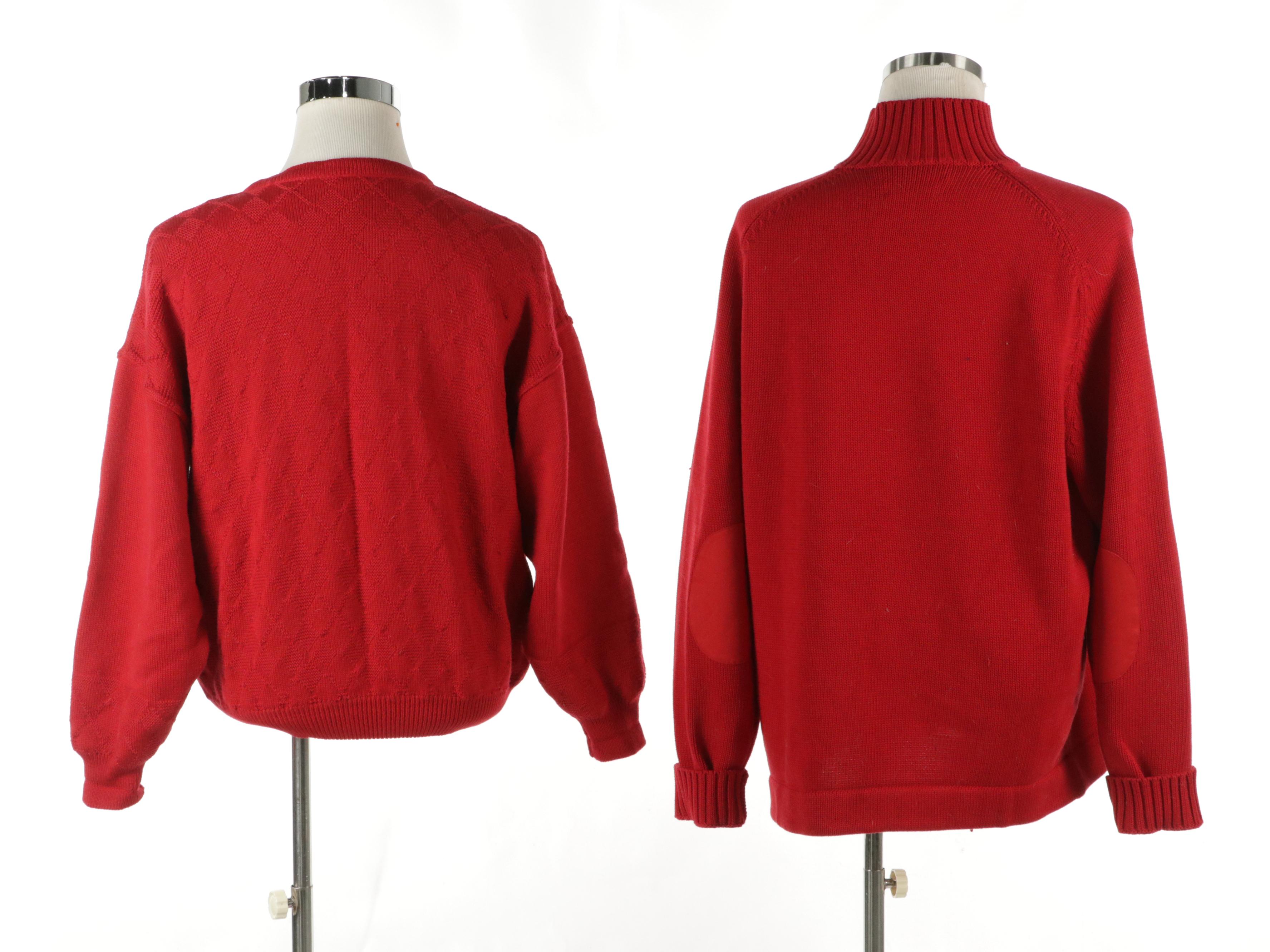 Men's Oscar Jacobson Wool Windbreaker Sweater with Polo Ralph Lauren Pullover