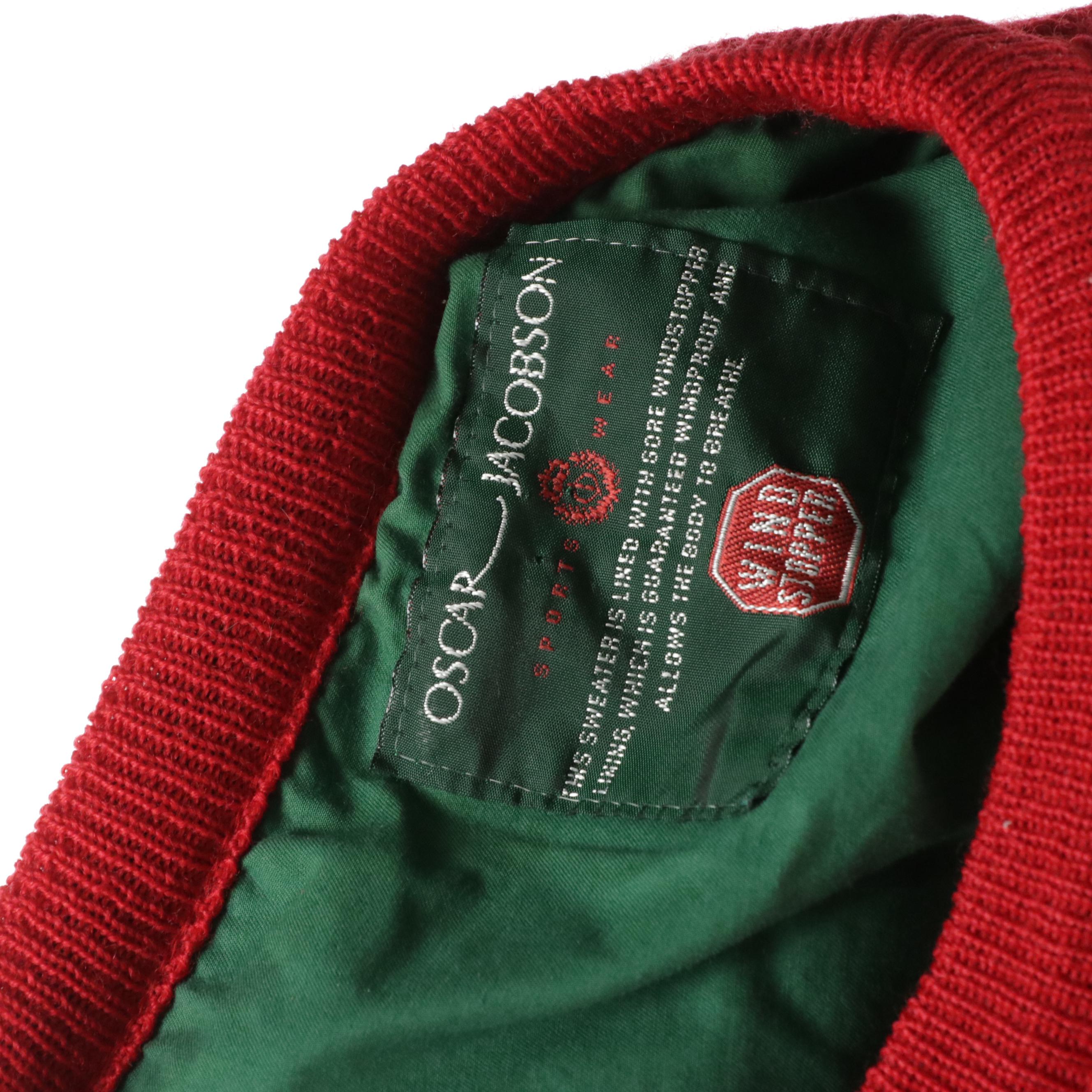 Men's Oscar Jacobson Wool Windbreaker Sweater with Polo Ralph Lauren Pullover