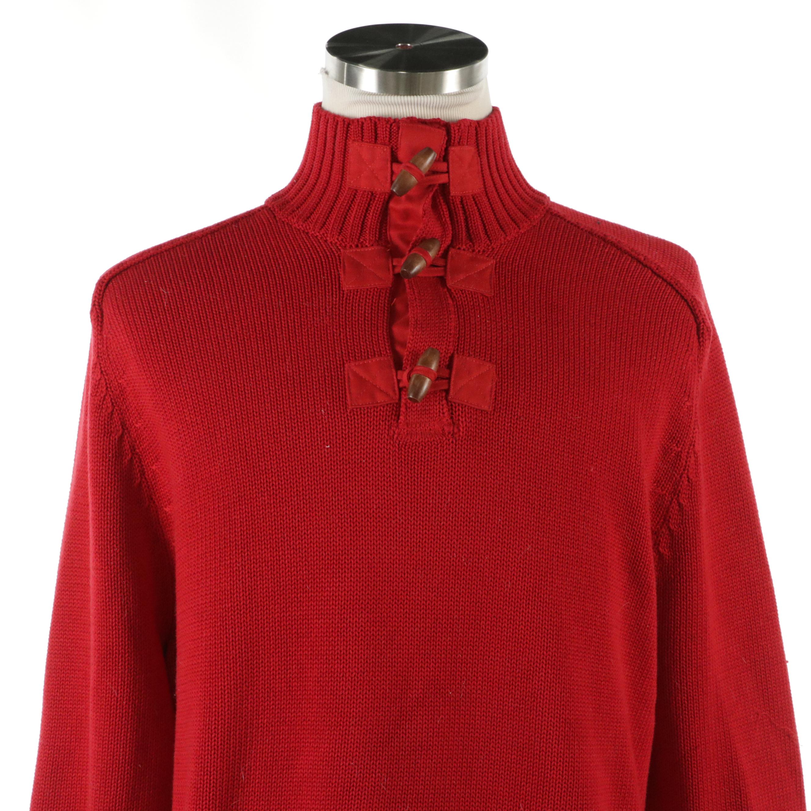 Men's Oscar Jacobson Wool Windbreaker Sweater with Polo Ralph Lauren Pullover