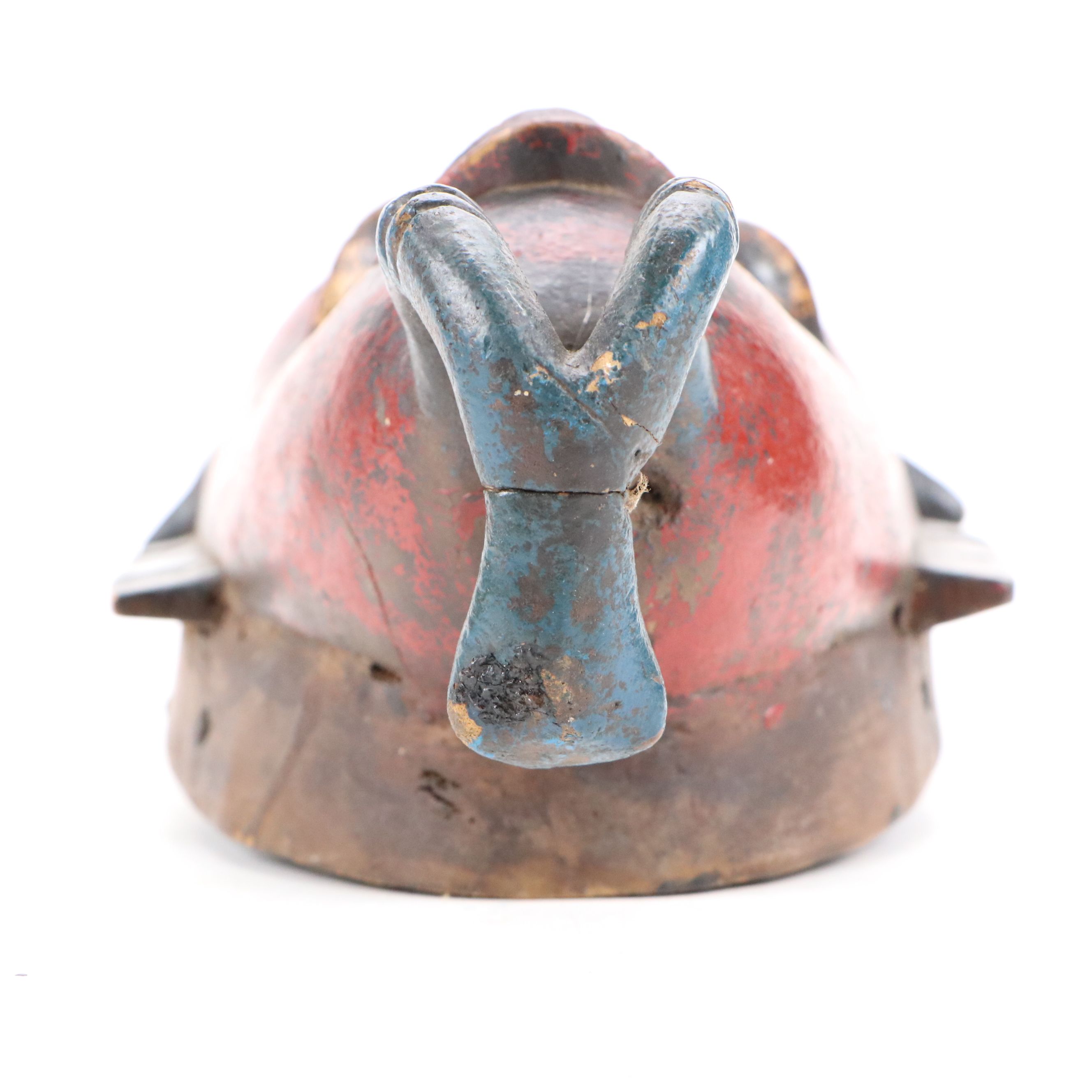 West African Ivory Coast Guro Hand-Carved Wood Polychrome Mask