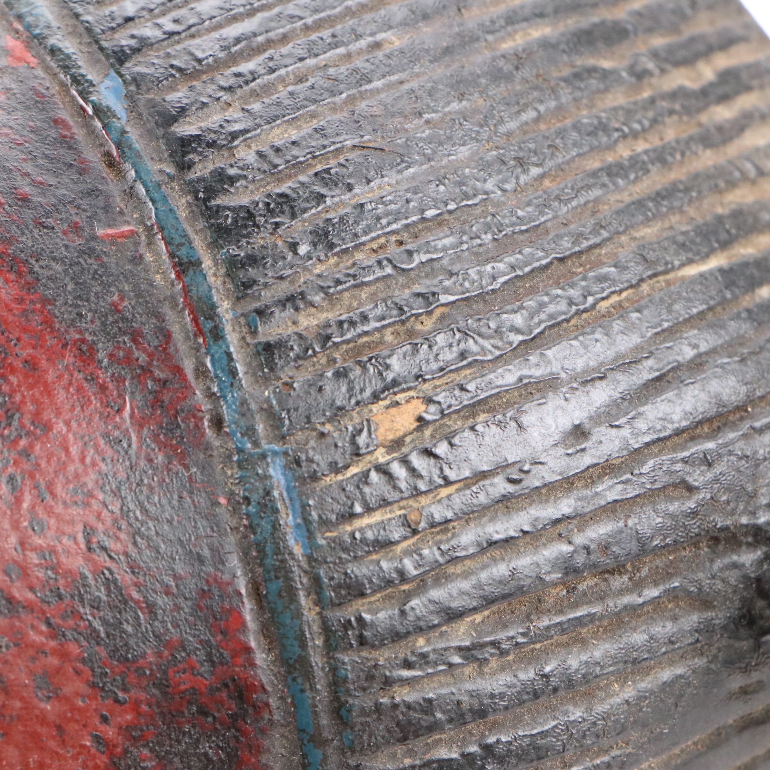 West African Ivory Coast Guro Hand-Carved Wood Polychrome Mask