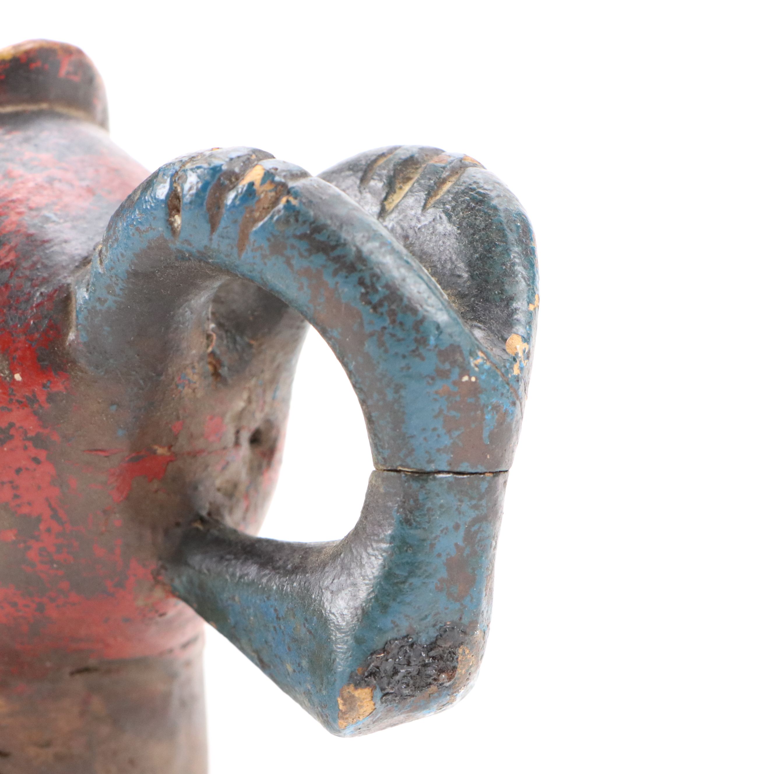 West African Ivory Coast Guro Hand-Carved Wood Polychrome Mask