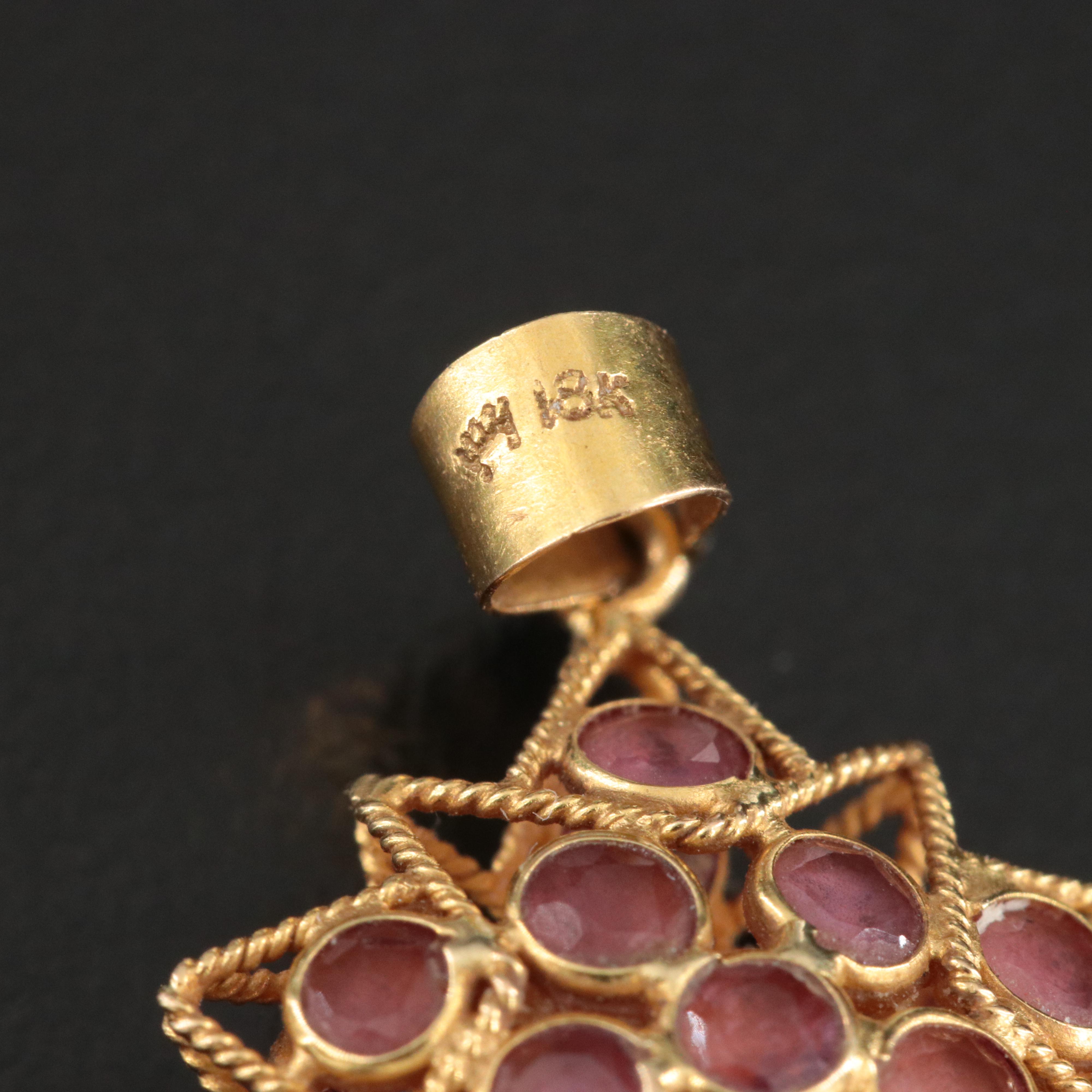 18K Ruby Star Pendant