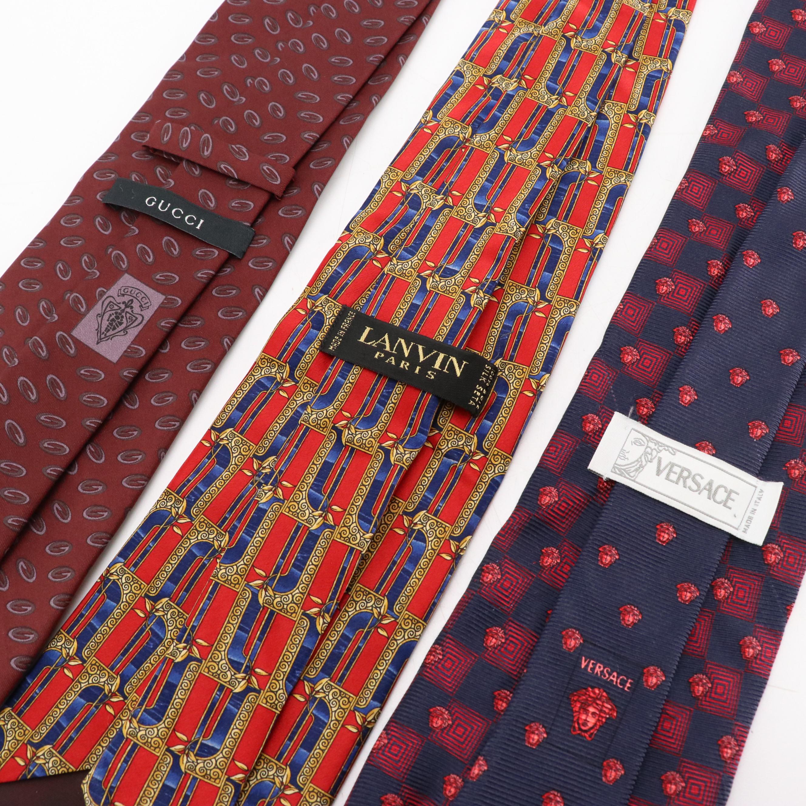 Gucci, Christian Dior, Lanvin, Versace, and Other Silk Neckties