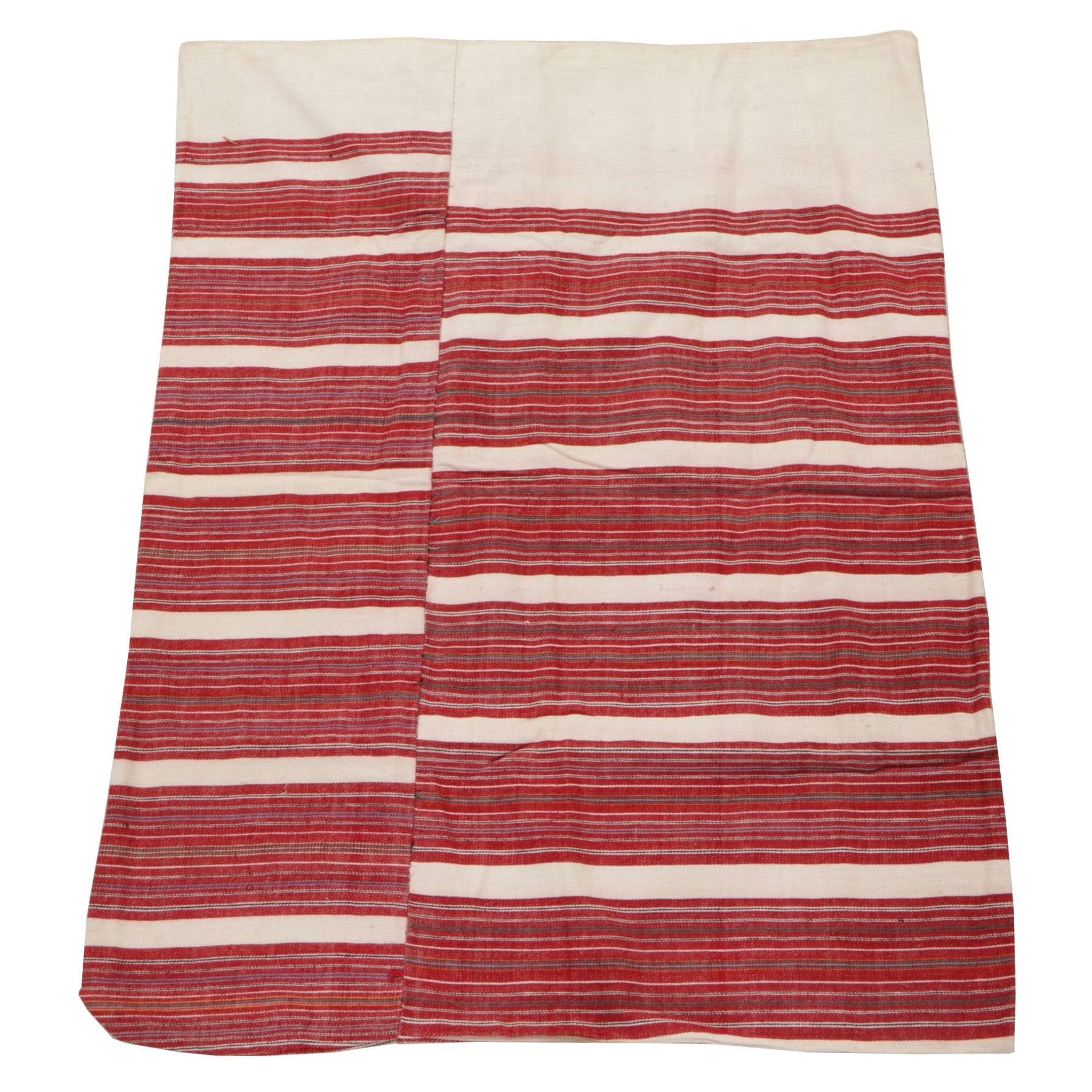 Red Striped Woven Linen Grain Sack