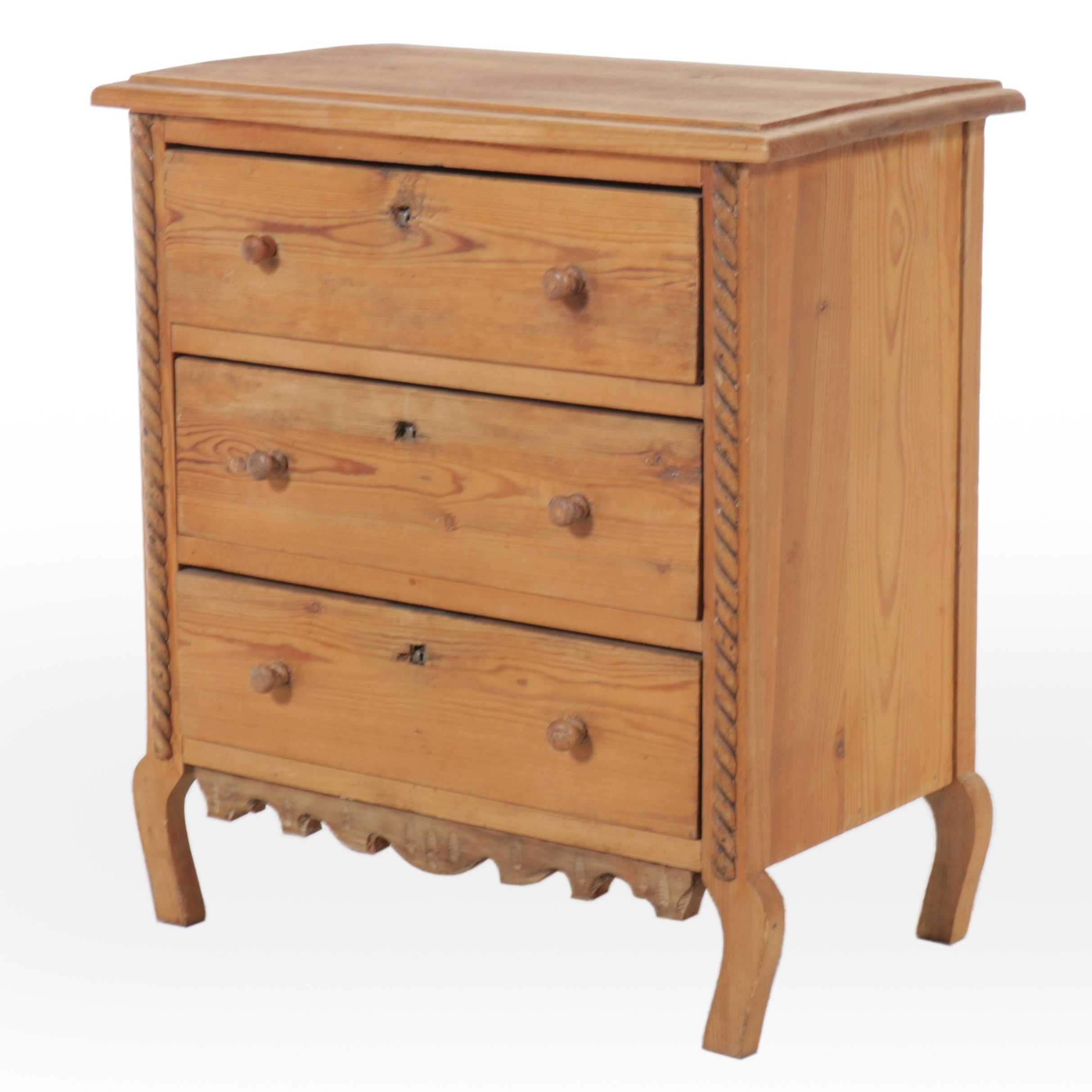 Continental European Style Pine Chest of Drawers