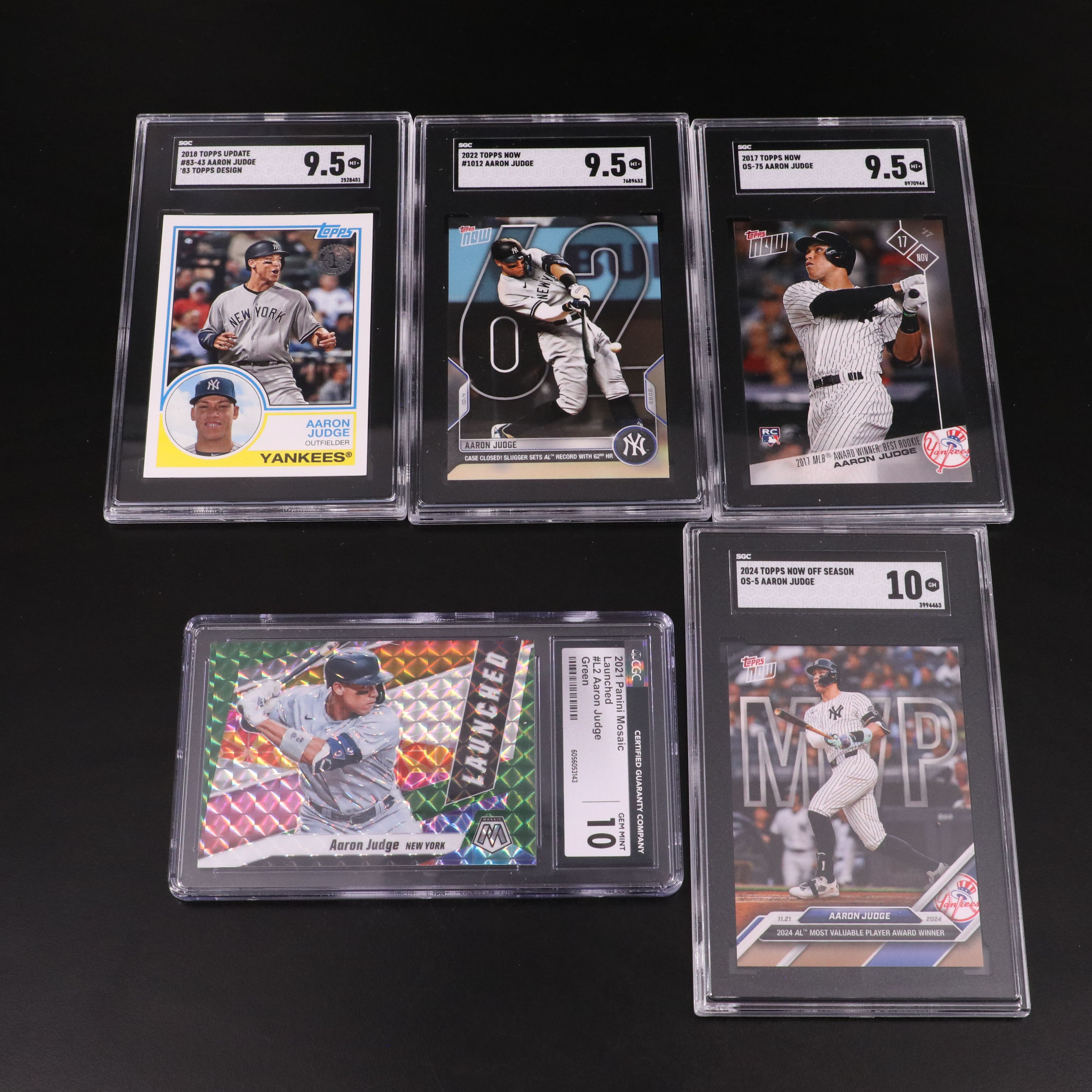 Aaron Judge SGC and CGC Graded Baseball Cards Featuring Rookie and More