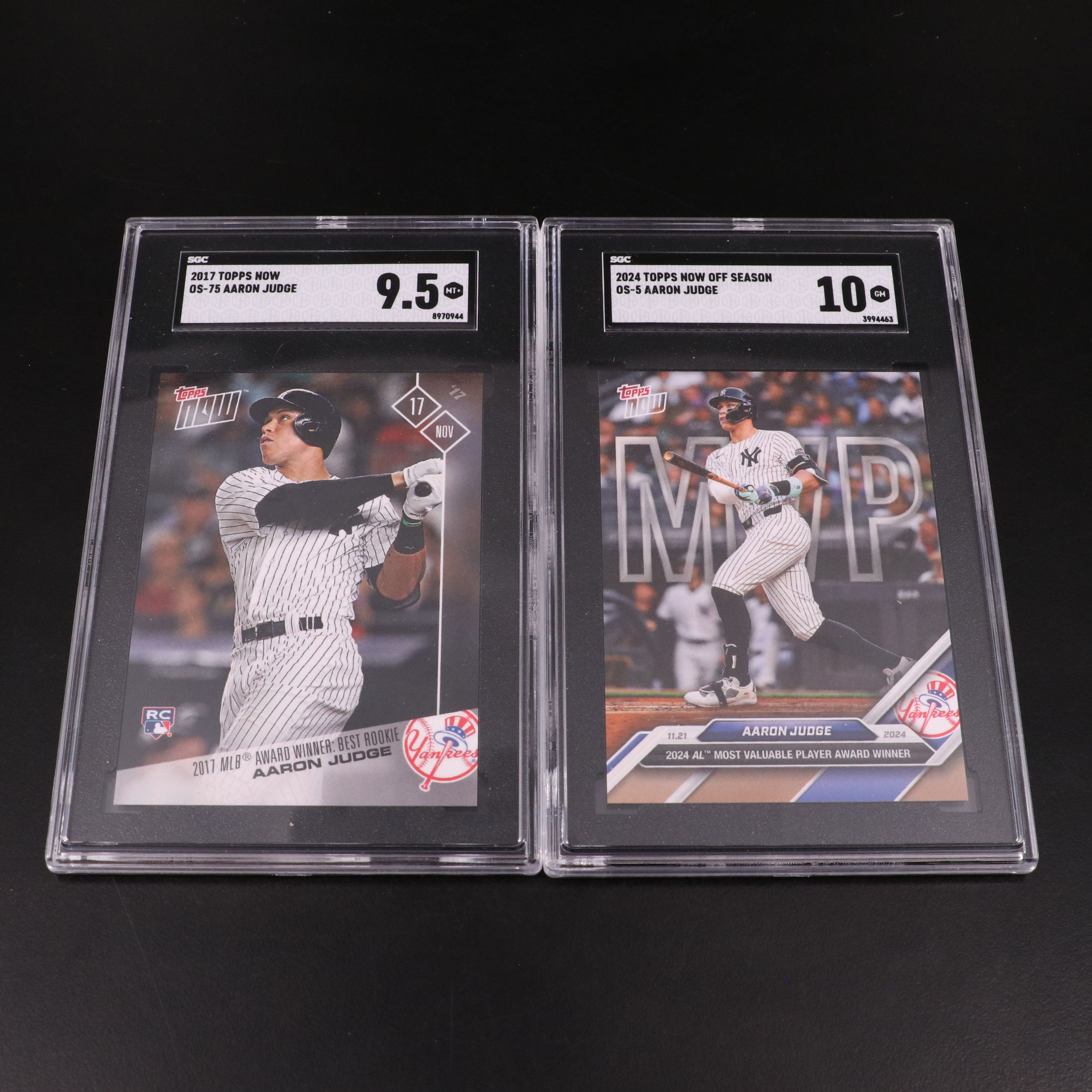 Aaron Judge SGC and CGC Graded Baseball Cards Featuring Rookie and More
