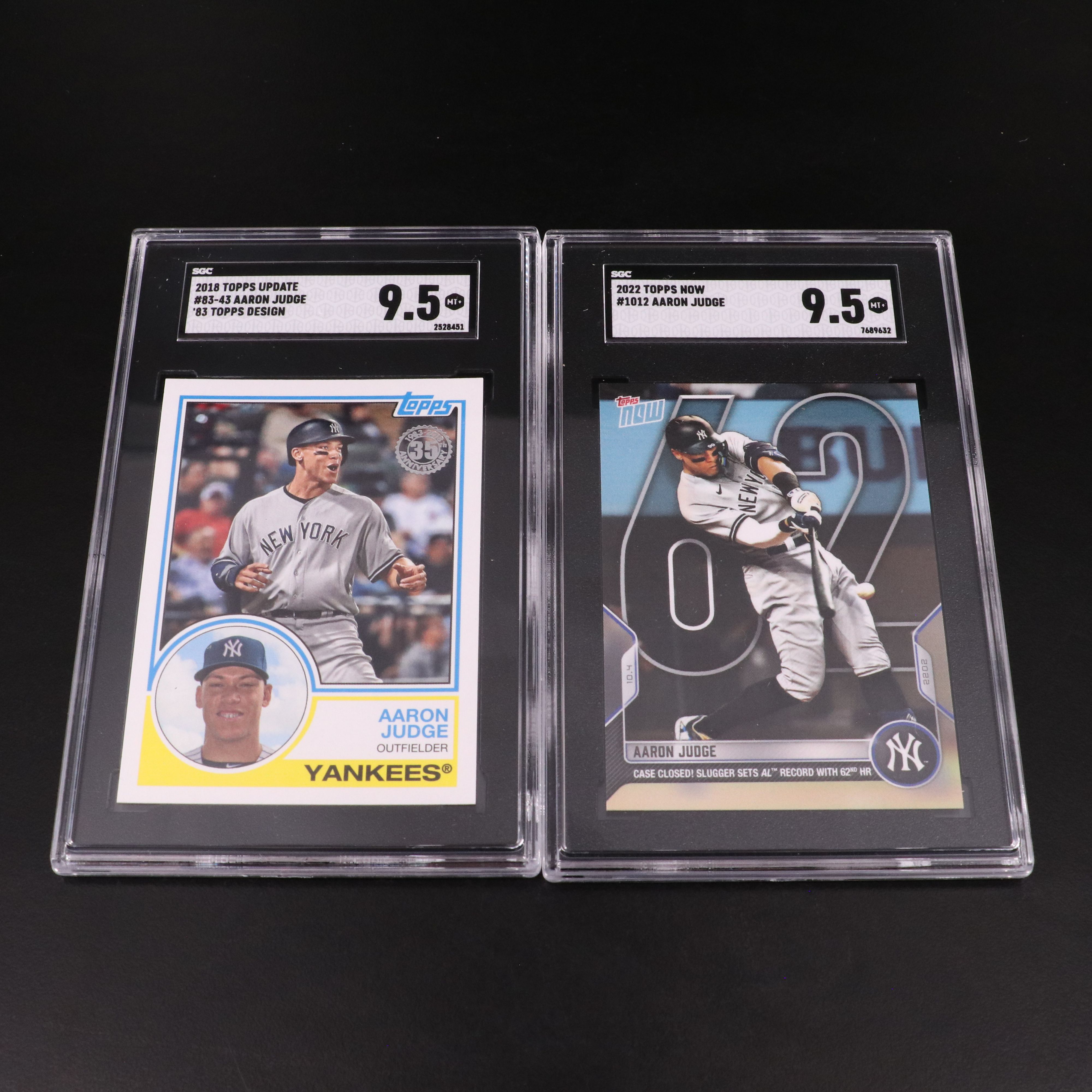 Aaron Judge SGC and CGC Graded Baseball Cards Featuring Rookie and More