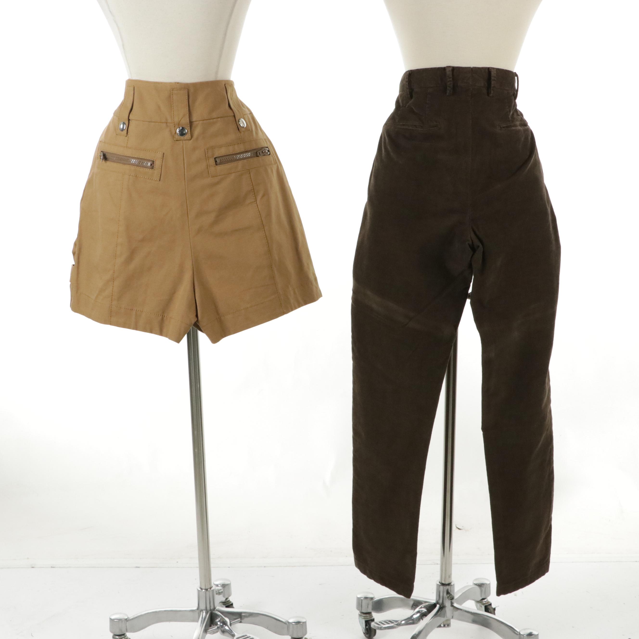 Coach Pocket Shorts and Boglioli Brown Straight-Leg Pants