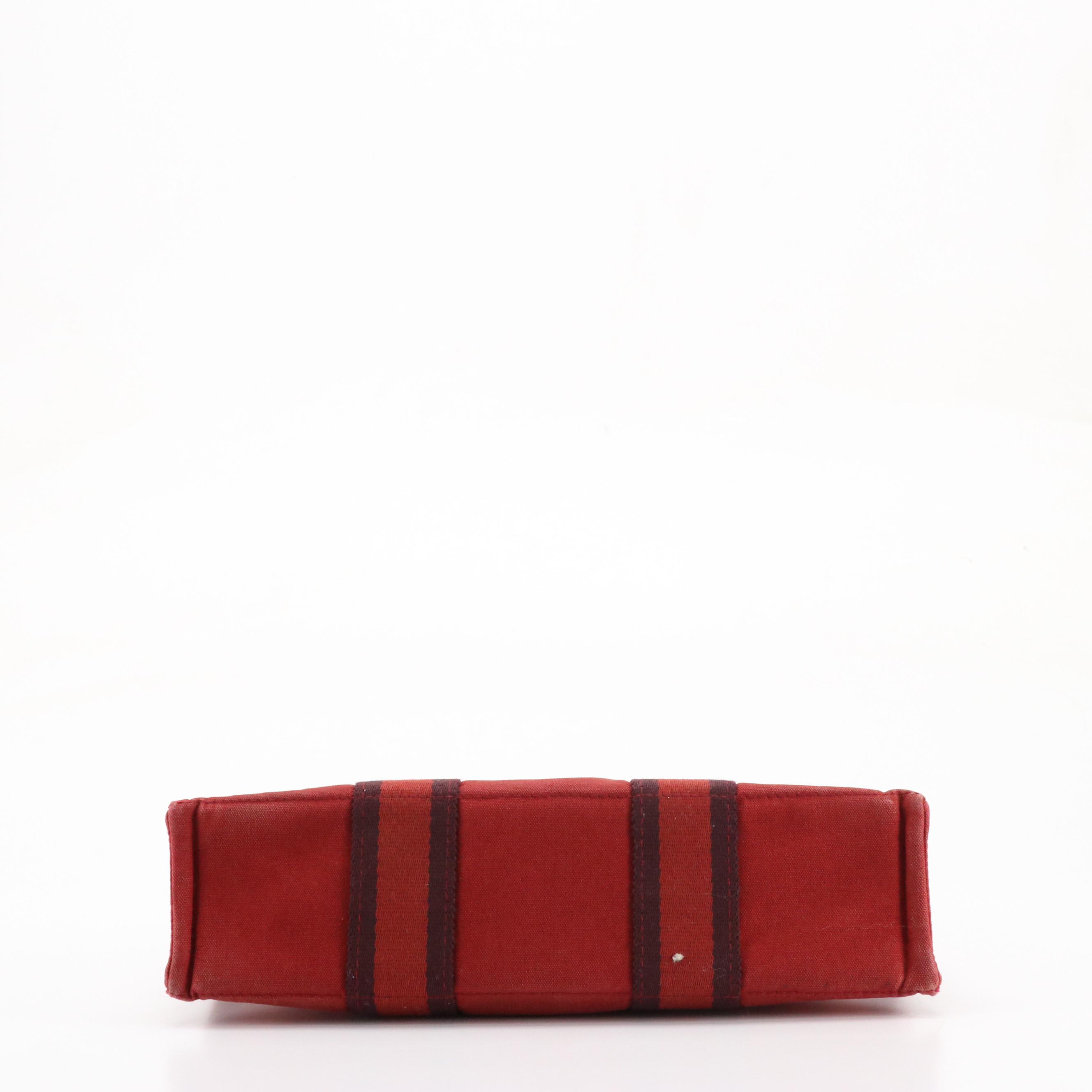 Hermès Fourre-Tout PM in Red Cotton Canvas