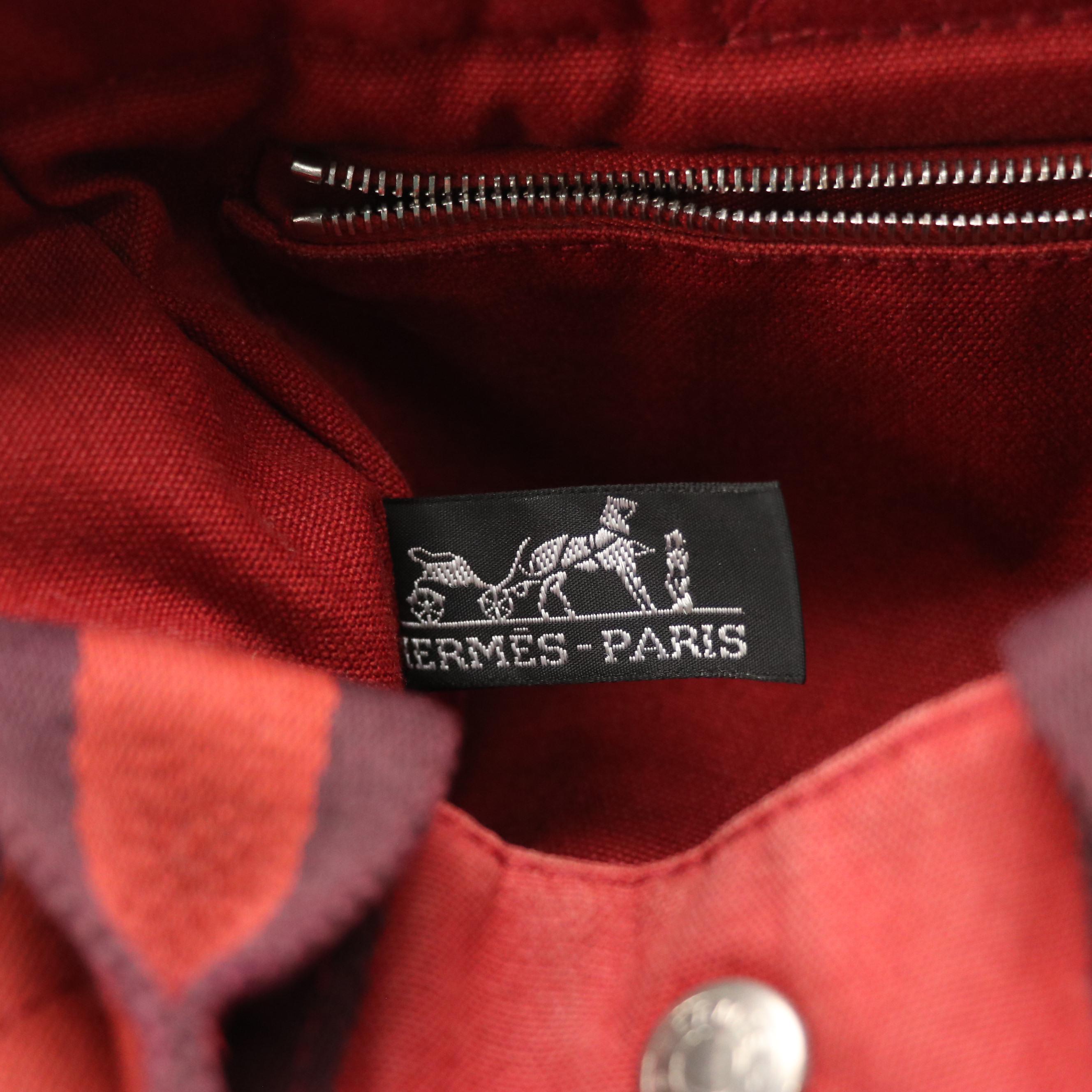 Hermès Fourre-Tout PM in Red Cotton Canvas