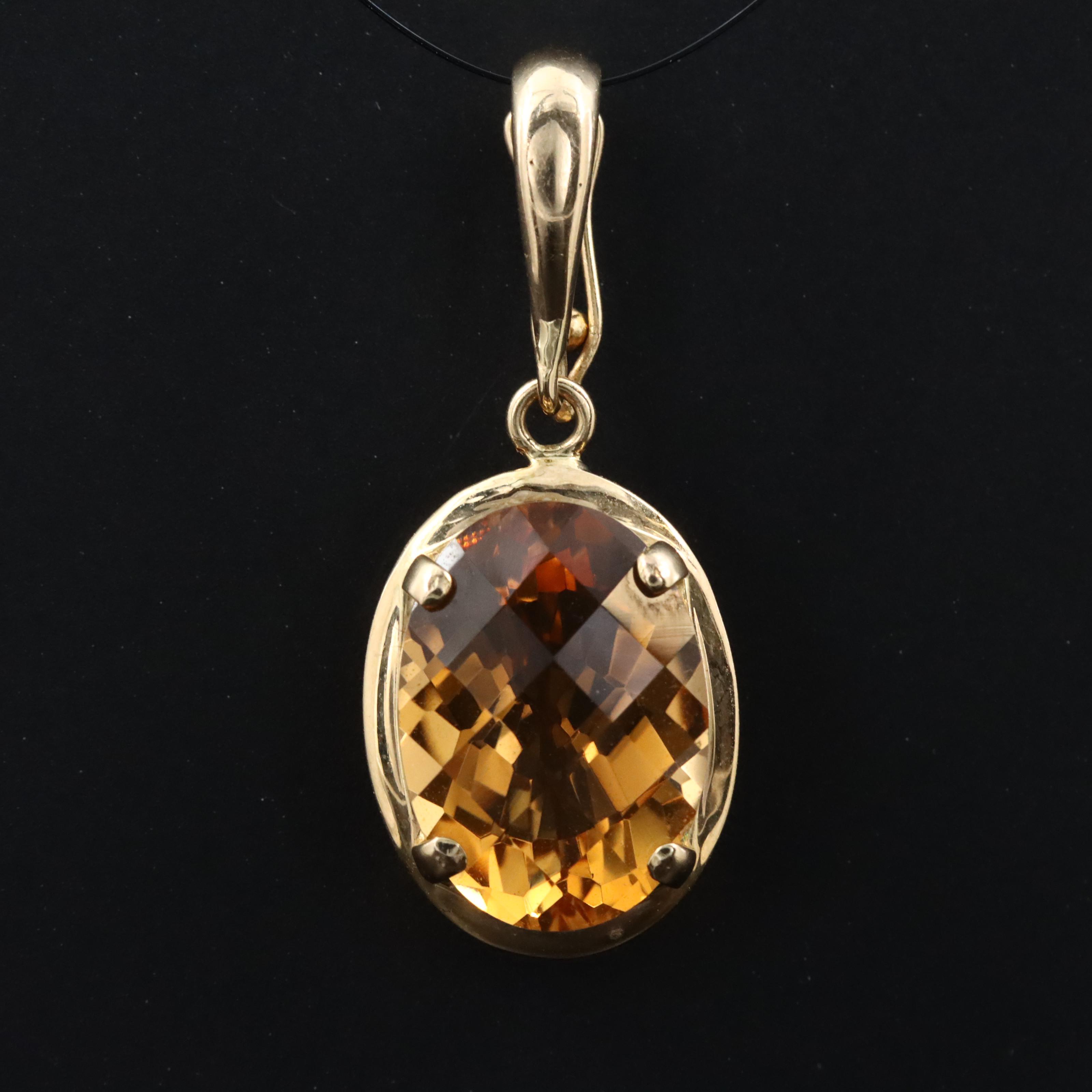14K Citrine Pendant