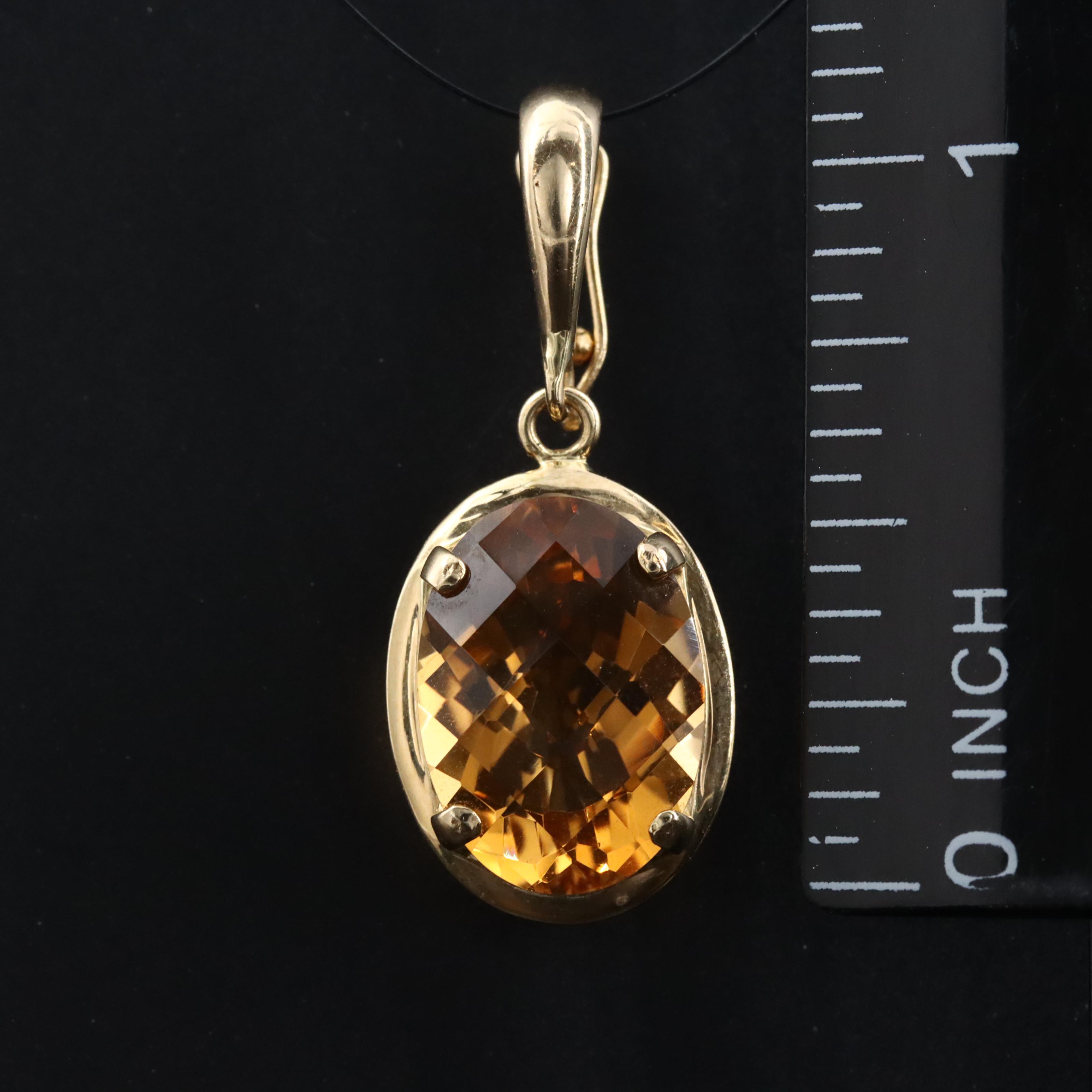14K Citrine Pendant