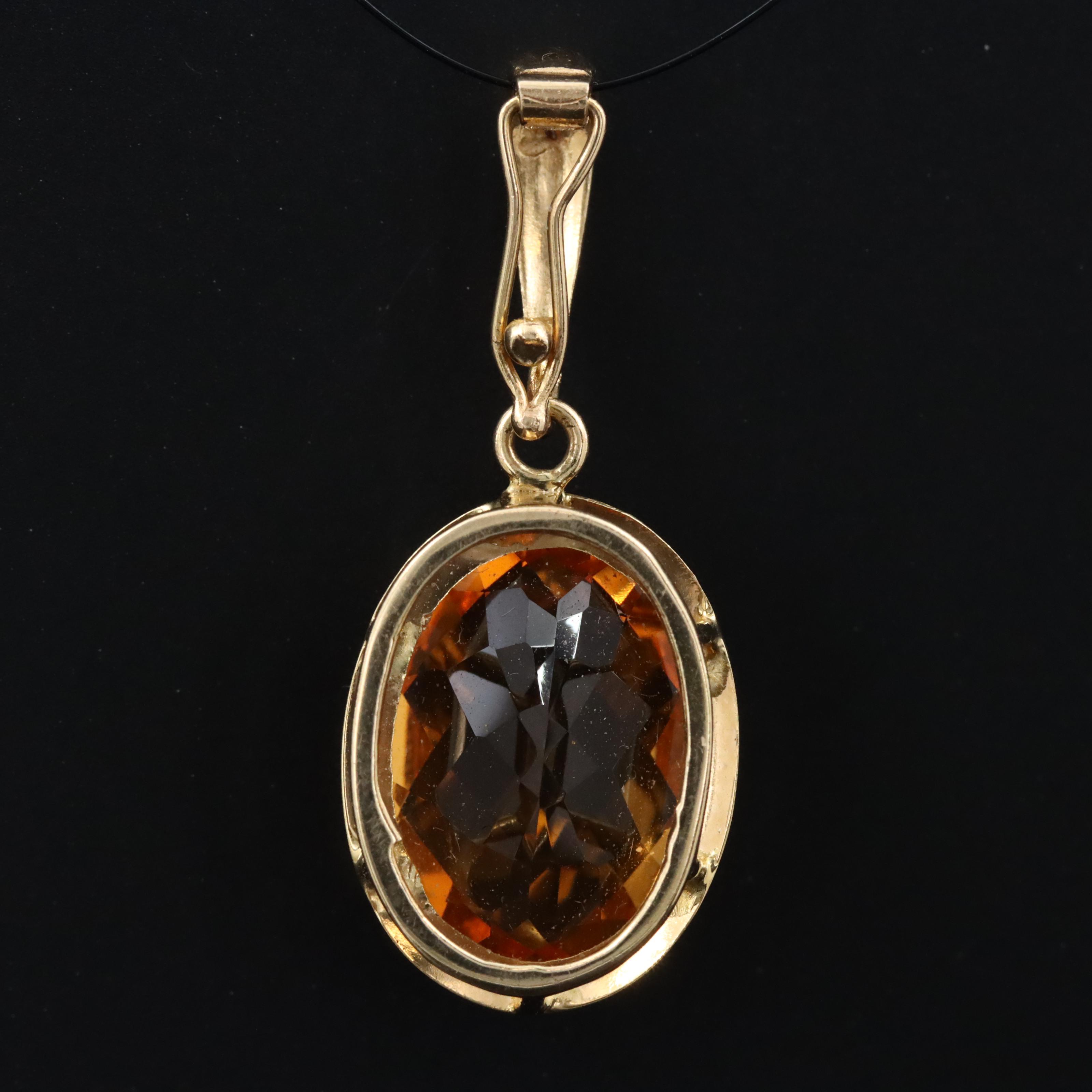 14K Citrine Pendant