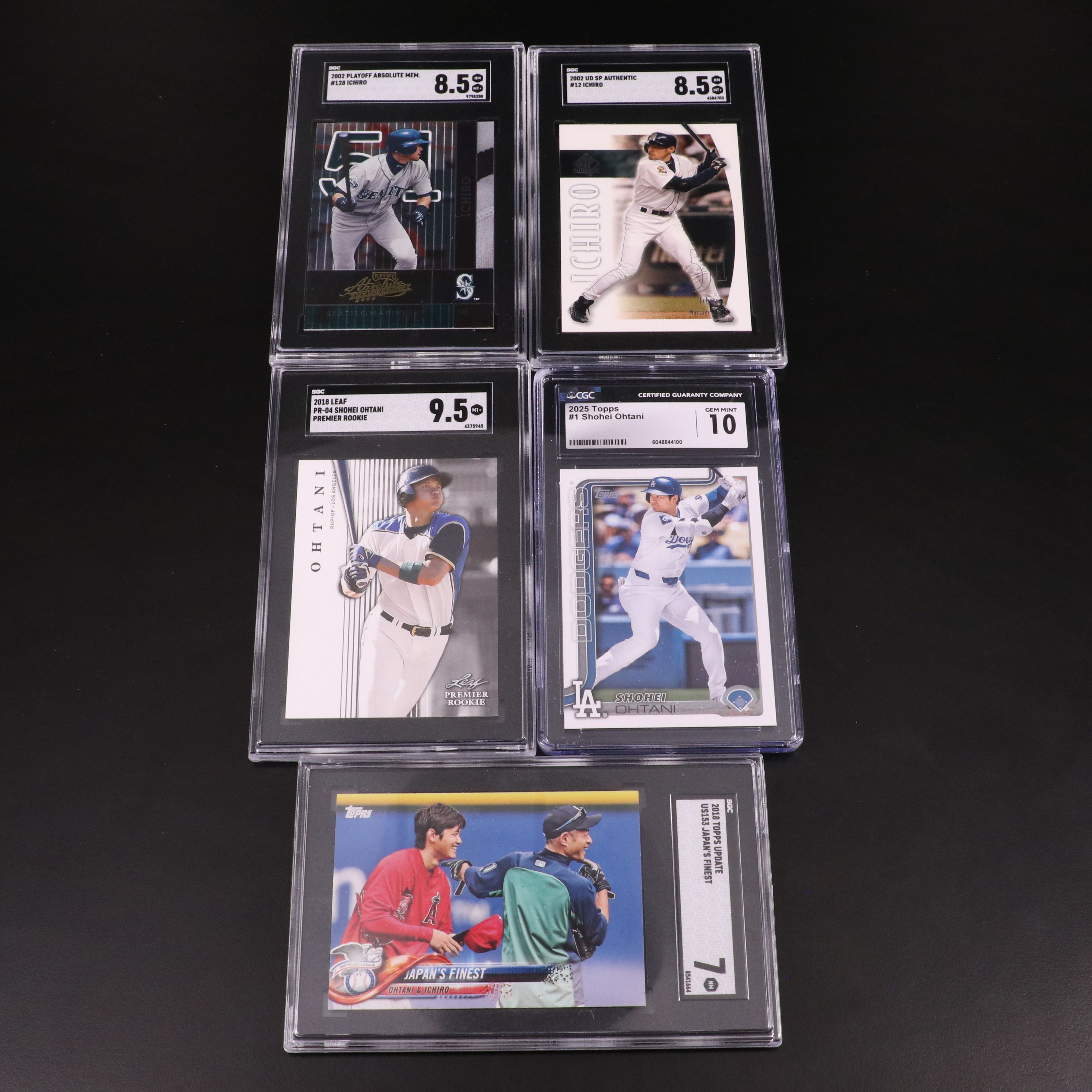 Shohei Ohtani and Ichiro Graded Baseball Cards Featuring Rookie and More