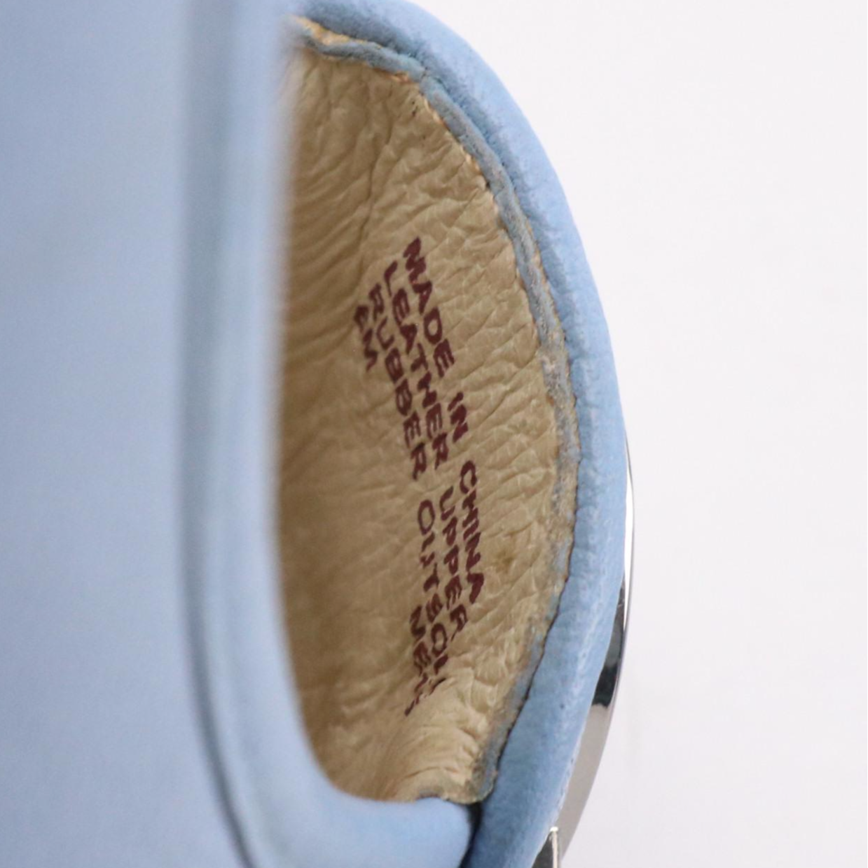 Michael Michael Kors Sky Blue and Black Leather Fulton Moccasin Flats