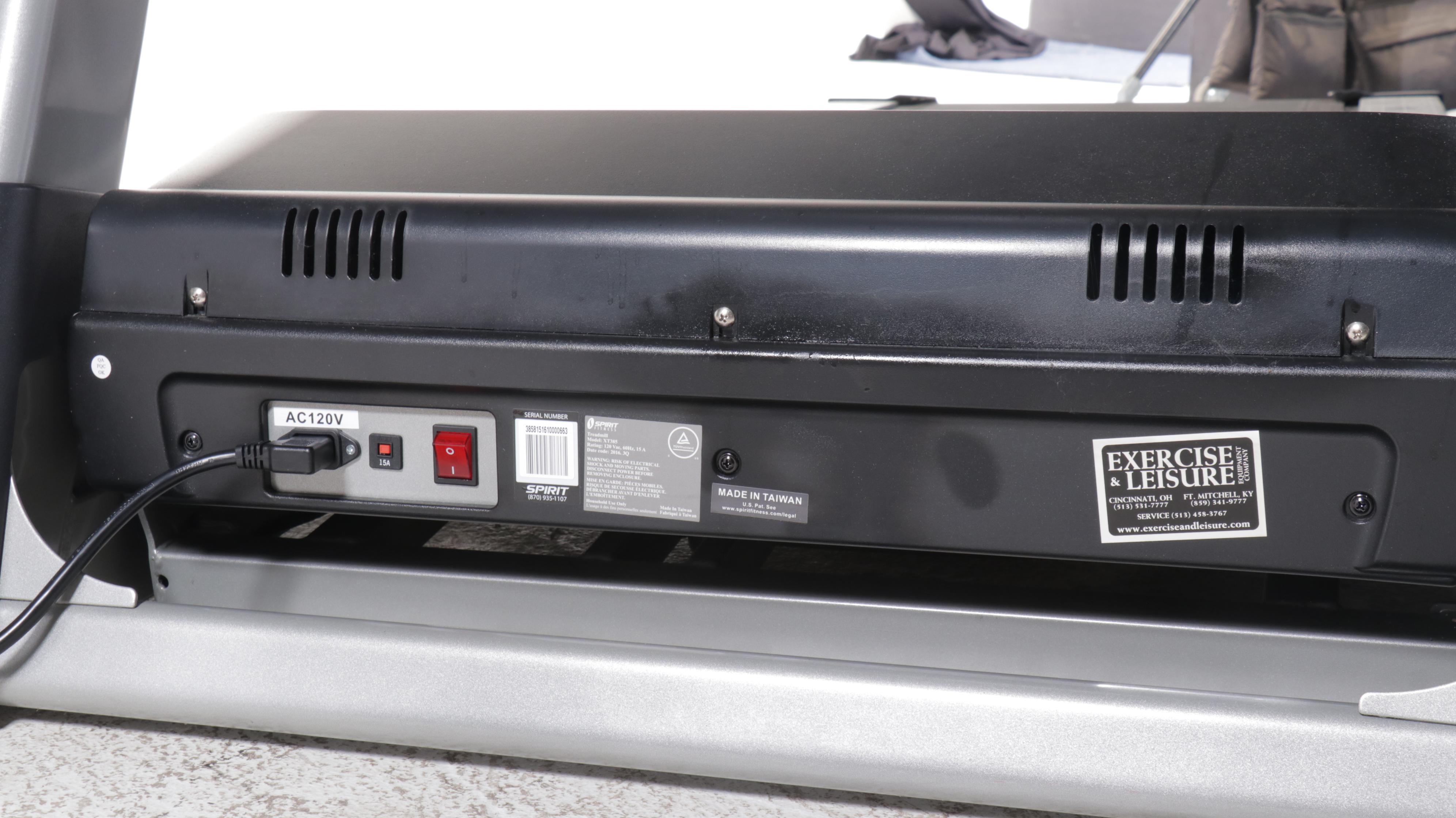 Spirit Fitness Model XT385 Treadmill