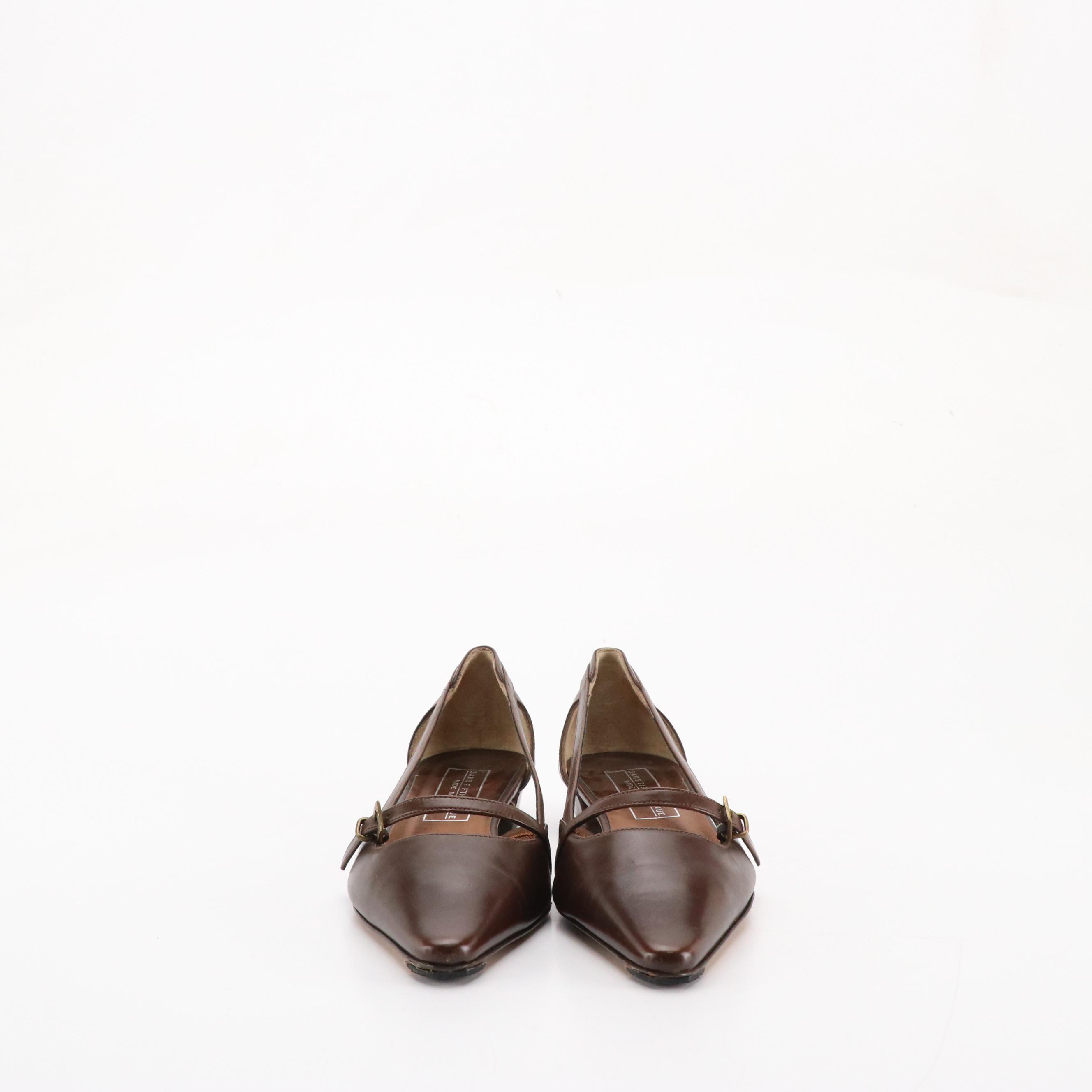 Coach Saundra Signature Canvas Bow Flats, Saks Fifth Avenue Brown Leather Flats