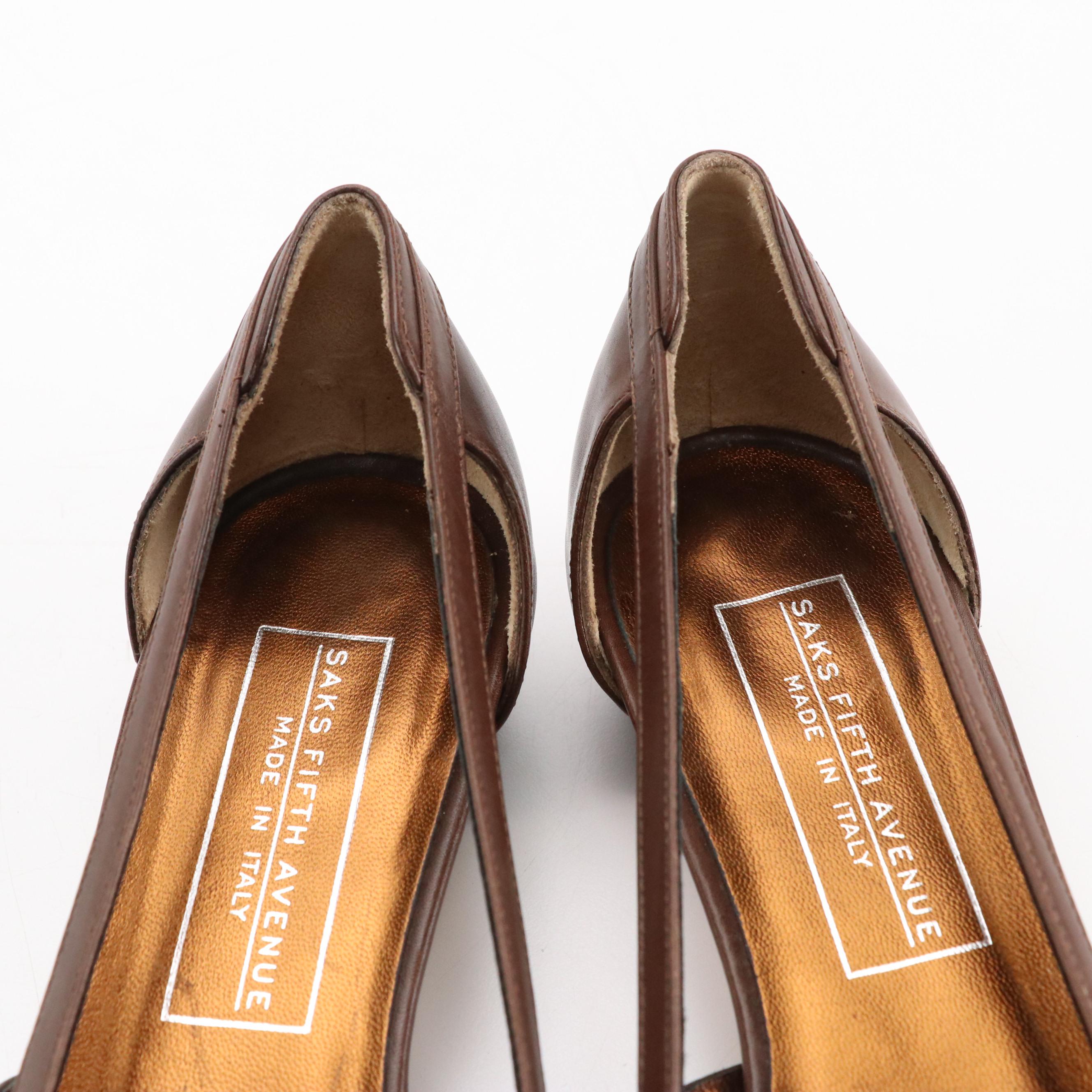 Coach Saundra Signature Canvas Bow Flats, Saks Fifth Avenue Brown Leather Flats