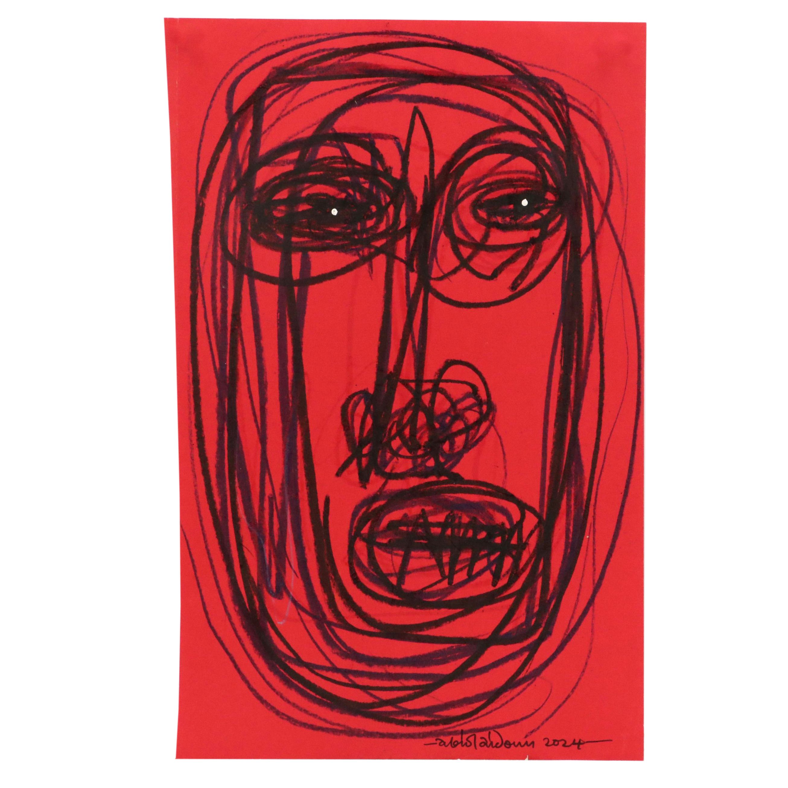 Abiola Idowu Stylized Portrait Drawing "Stainless," 2024