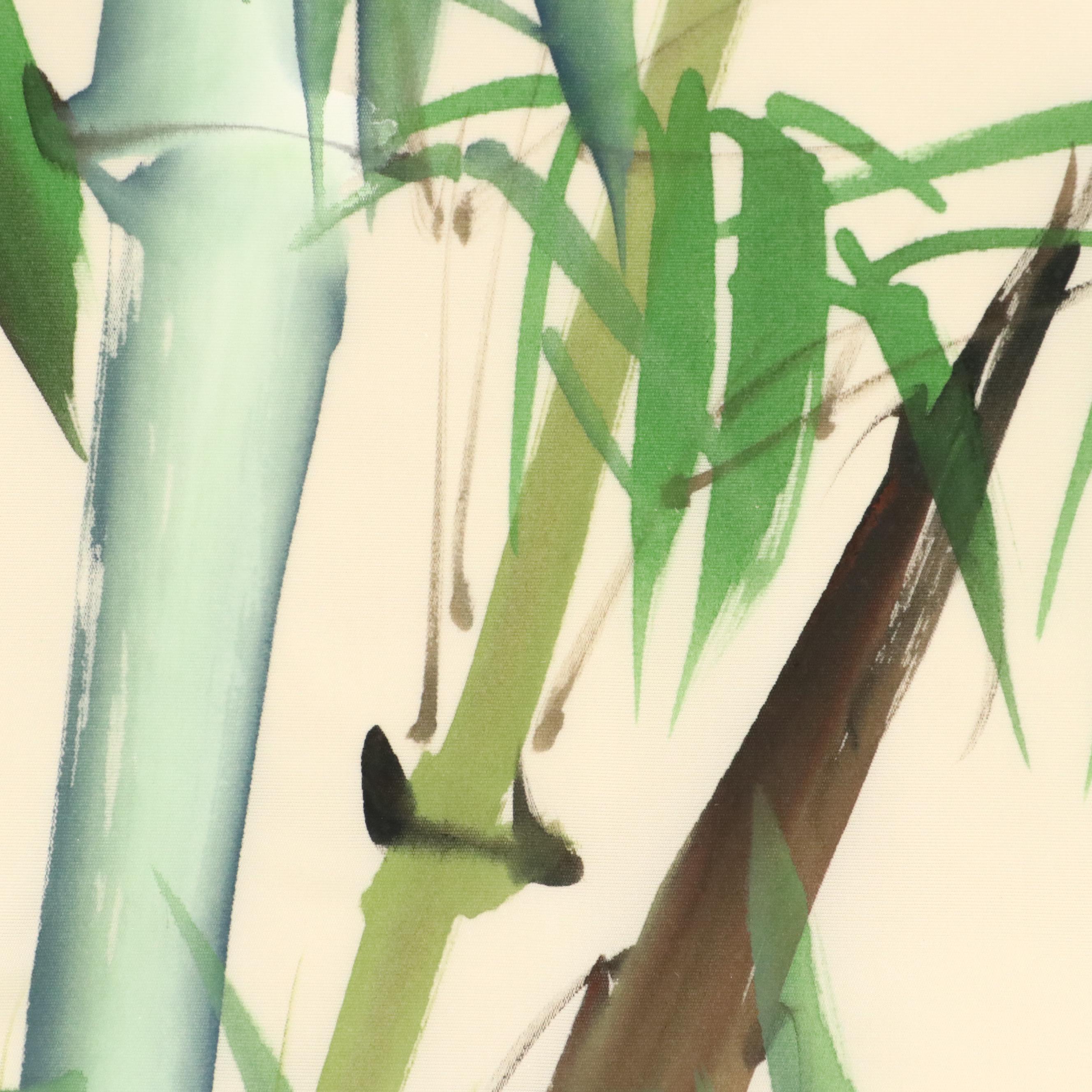 Chinese Gouache on Silk Painting of Perching Birds, 20th Century