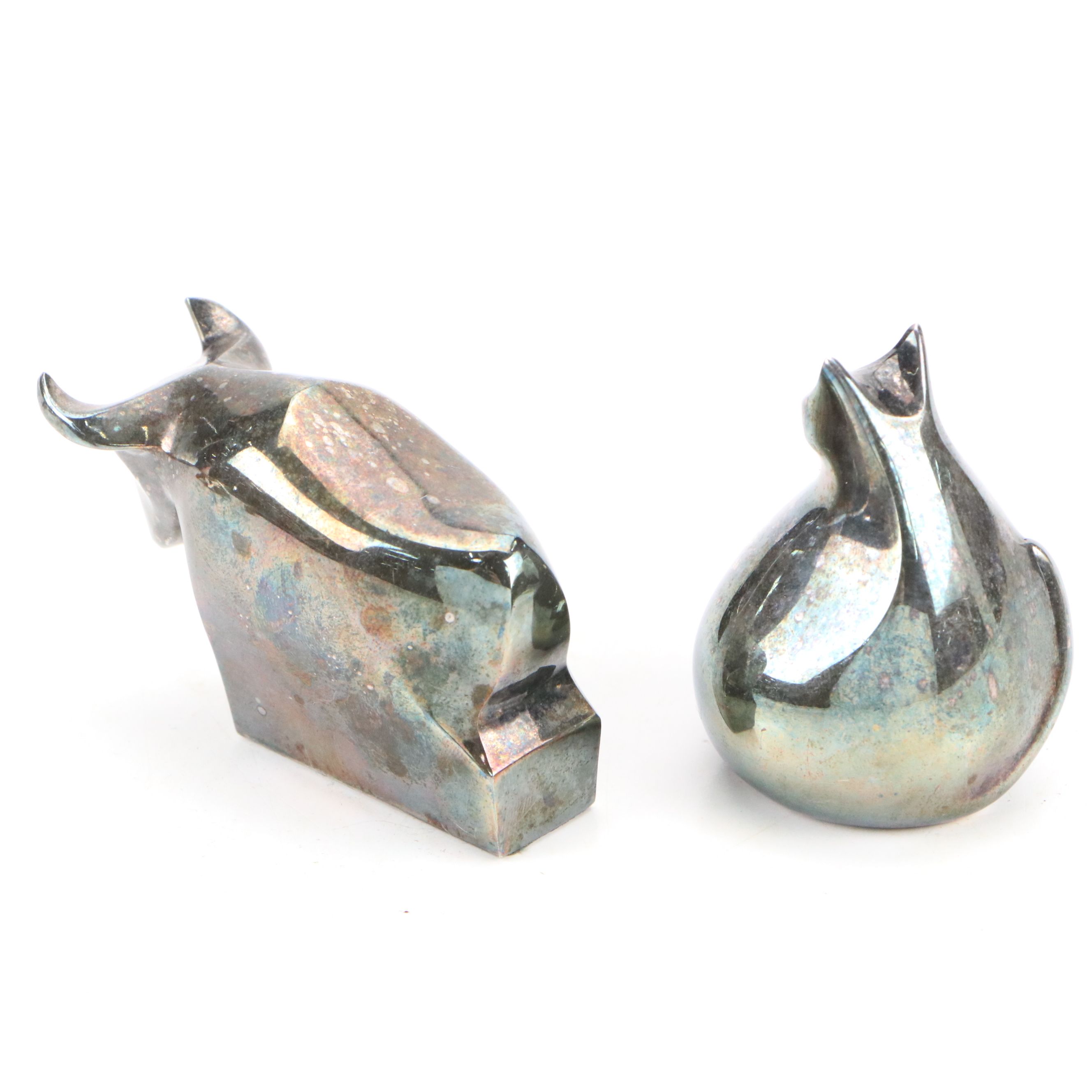 Reed & Barton Silver Plate Whale Music Box with Dansk Figurines and More Décor