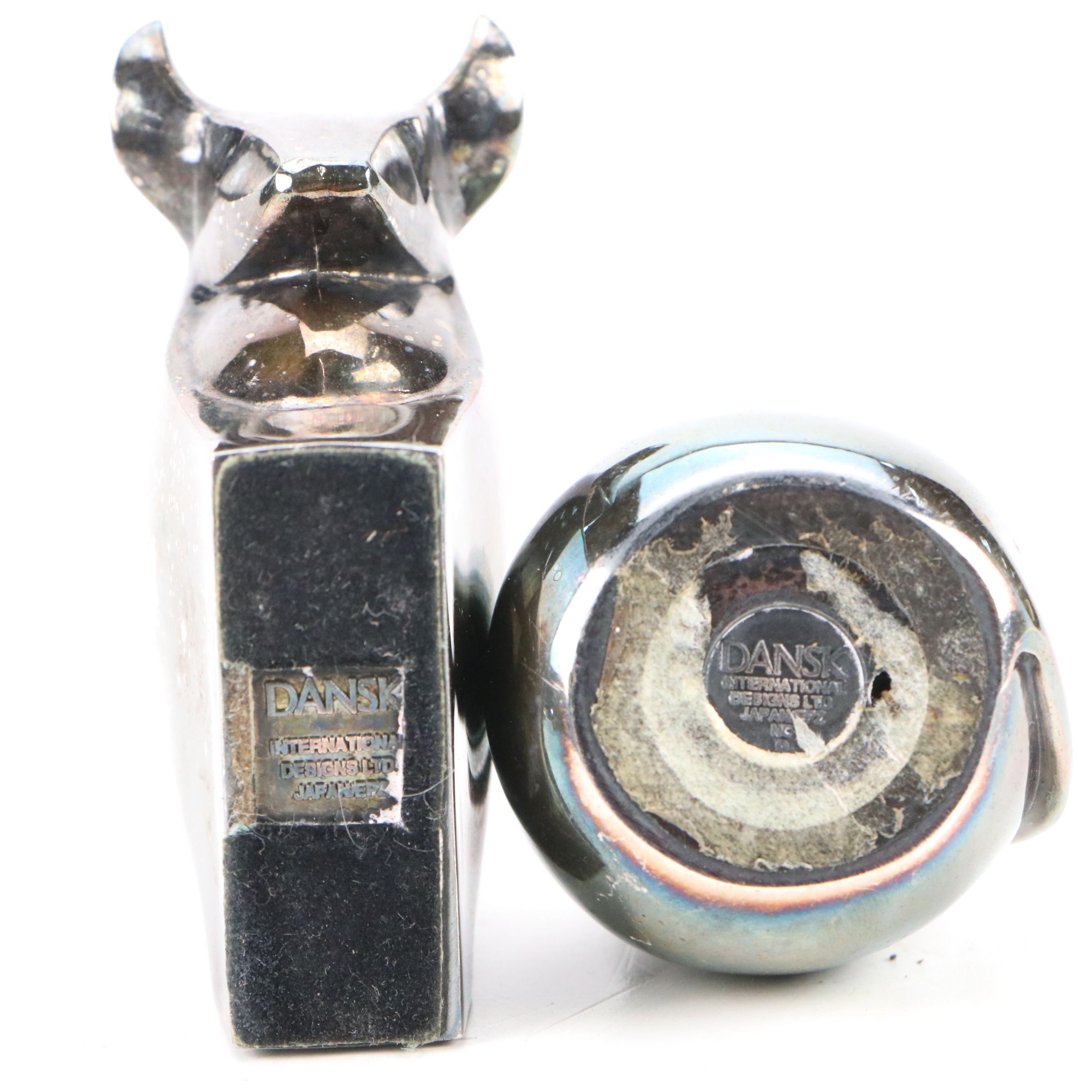 Reed & Barton Silver Plate Whale Music Box with Dansk Figurines and More Décor