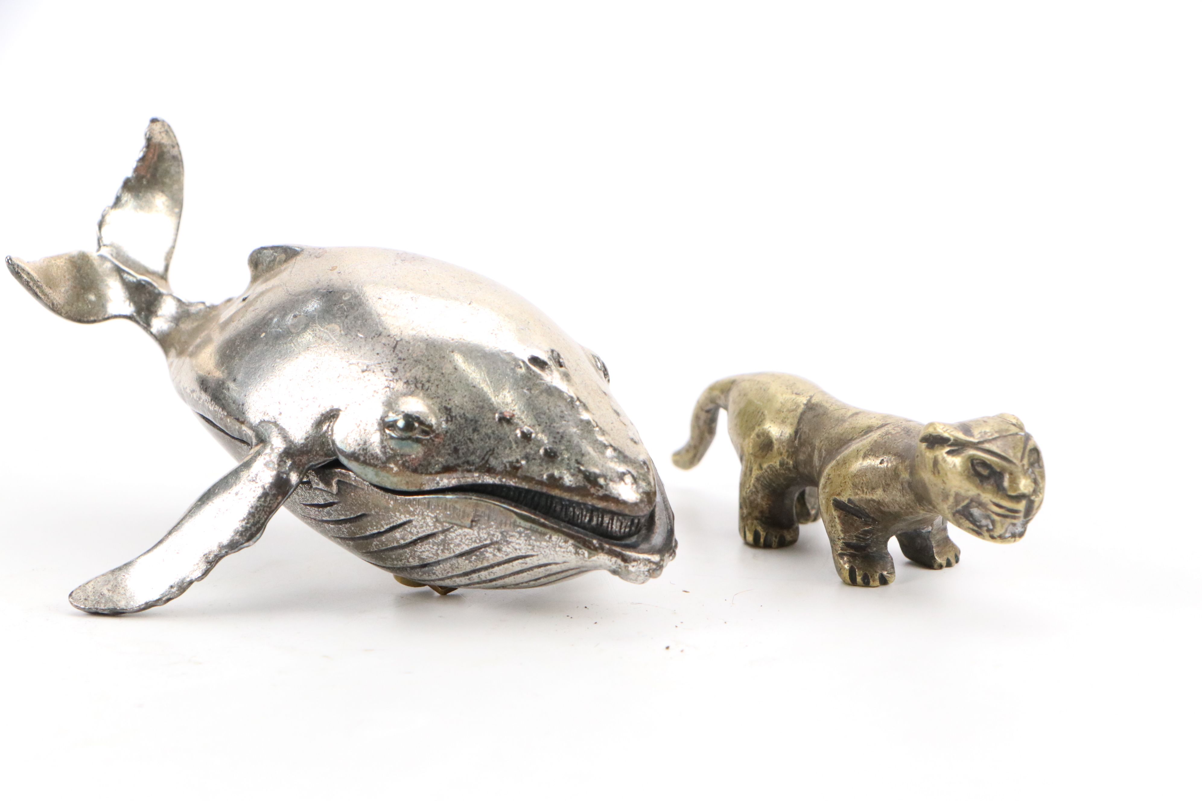 Reed & Barton Silver Plate Whale Music Box with Dansk Figurines and More Décor
