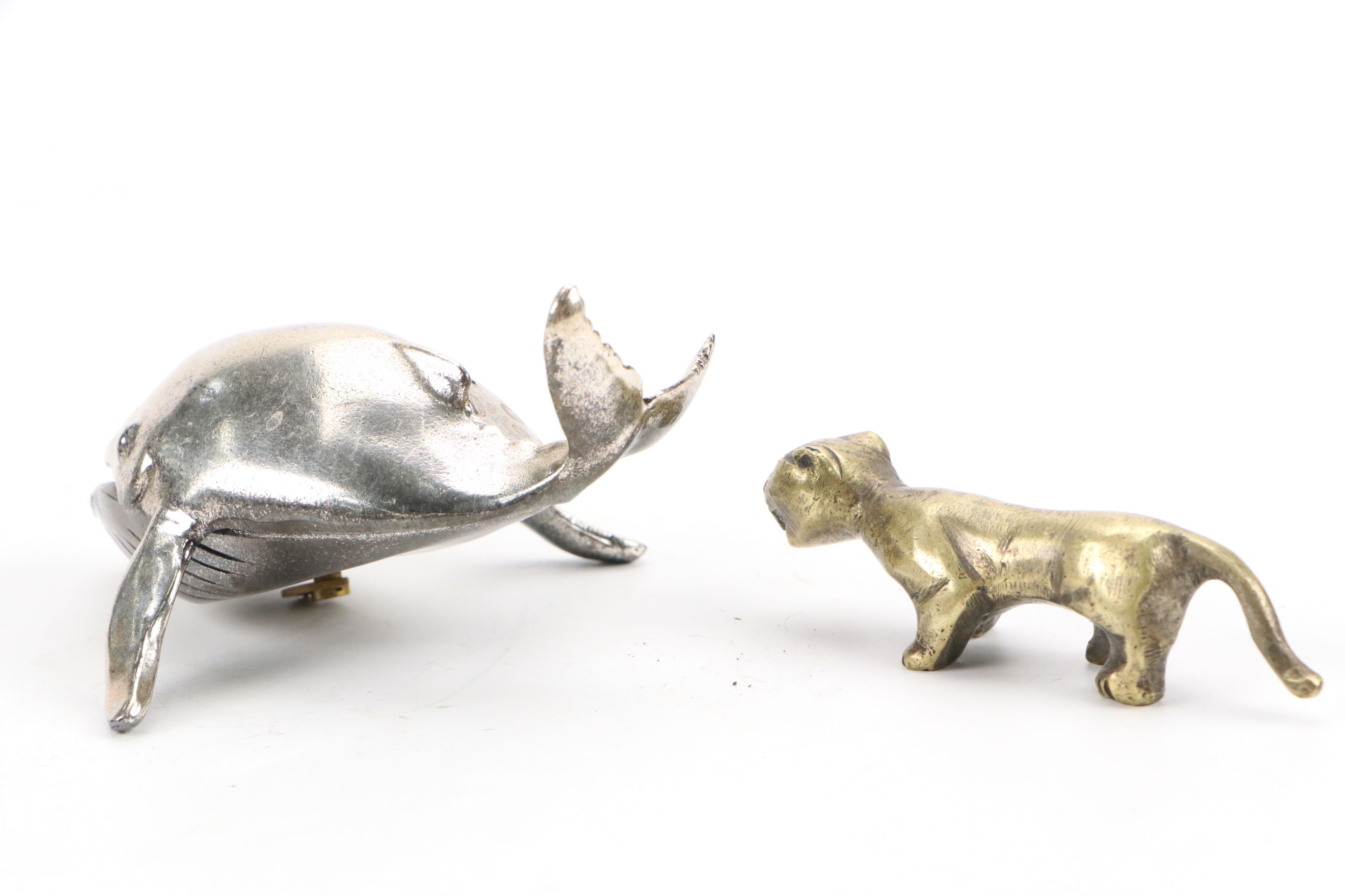 Reed & Barton Silver Plate Whale Music Box with Dansk Figurines and More Décor