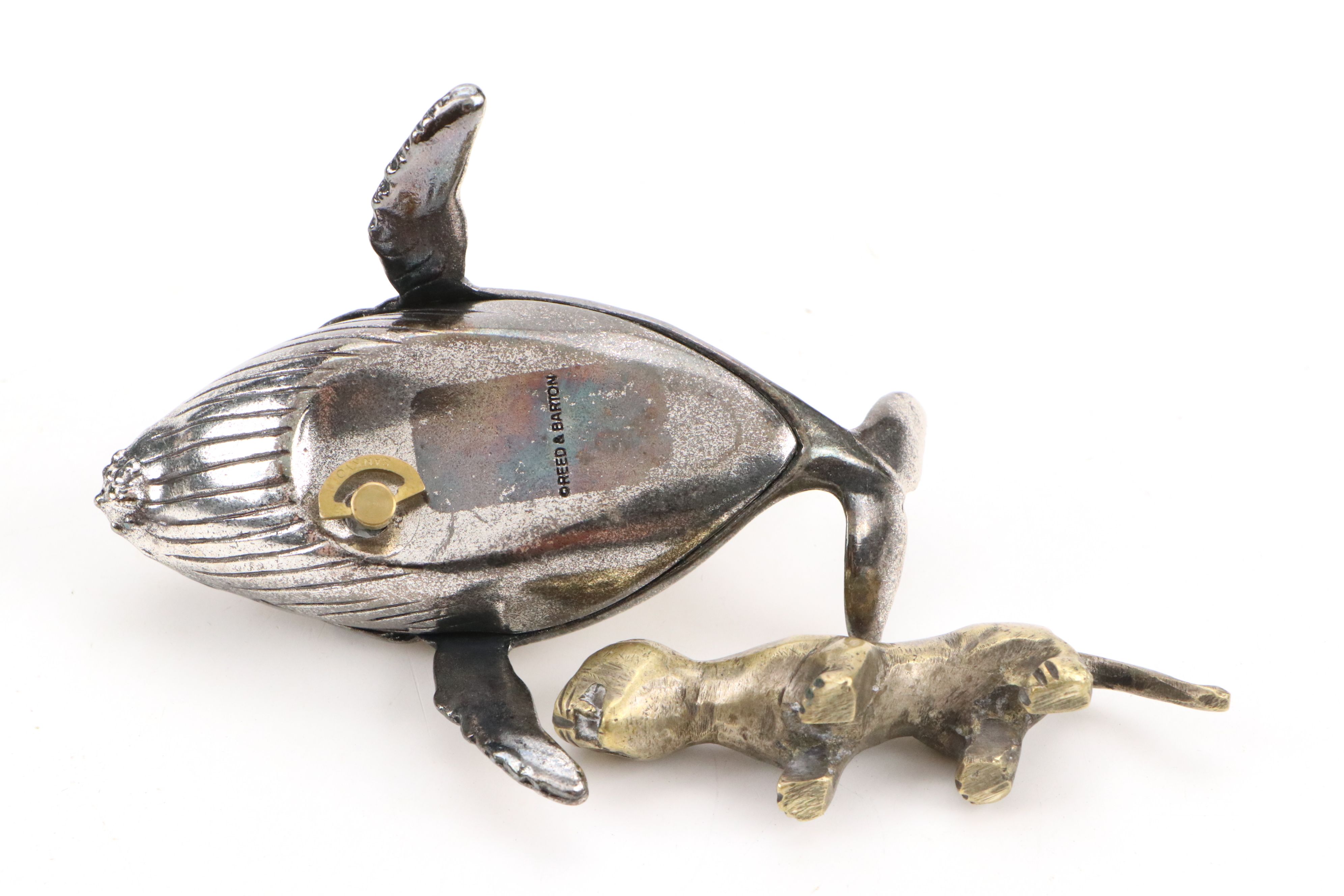 Reed & Barton Silver Plate Whale Music Box with Dansk Figurines and More Décor