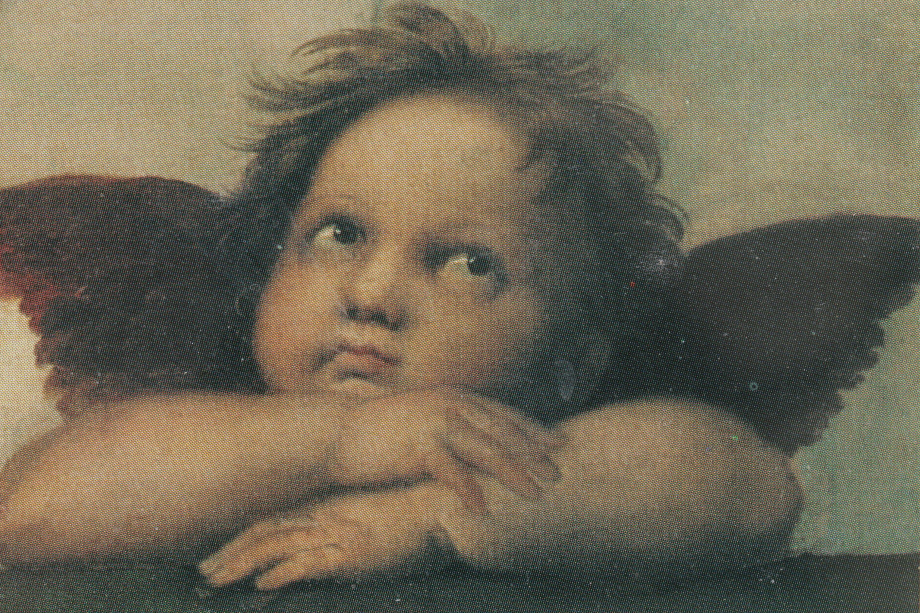 Offset Lithograph Detail of Two Cherubs After Raphael "The Sistine Madonna"