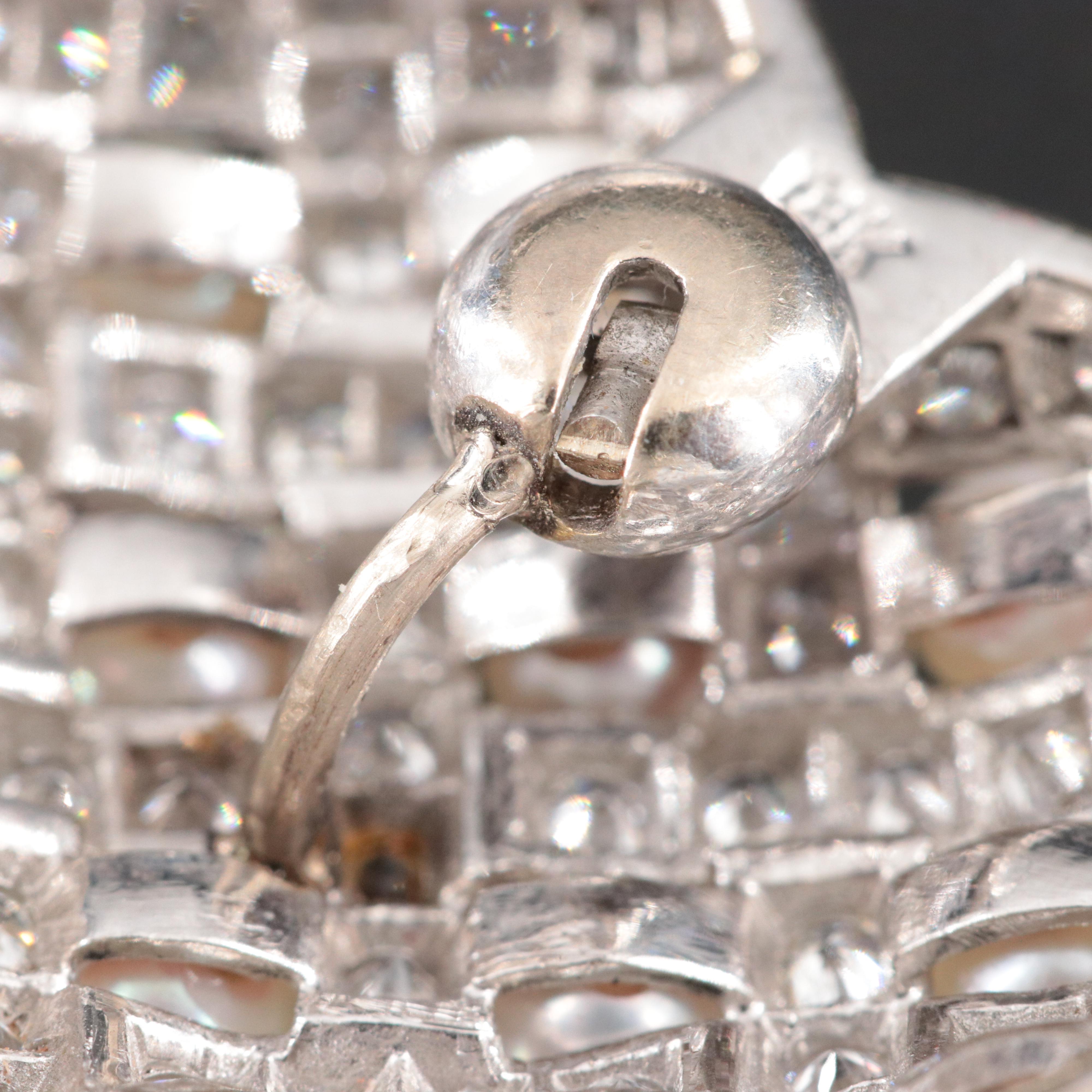 18K 2.06 CTW Diamond and Pearl Quilted Heart Pendant