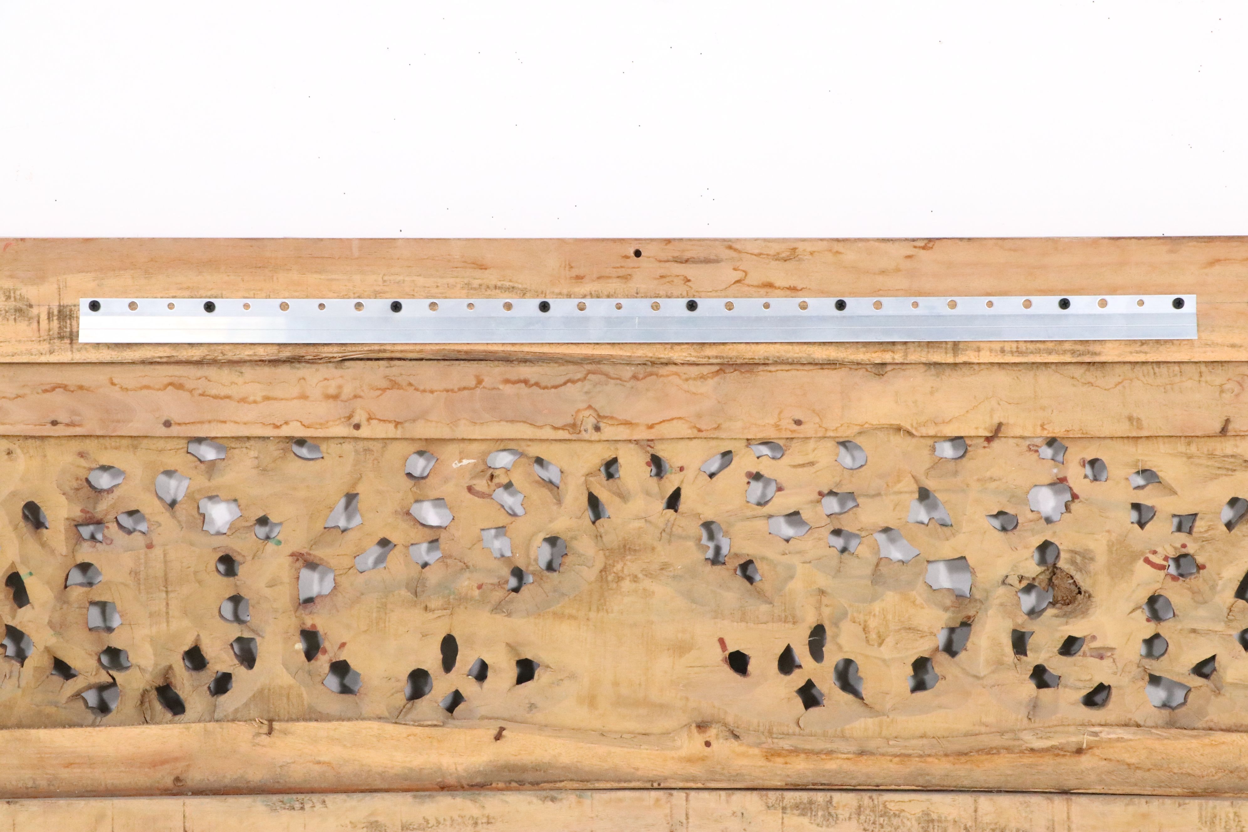 Southeast Asian Style Polychrome Carved Wood Panel