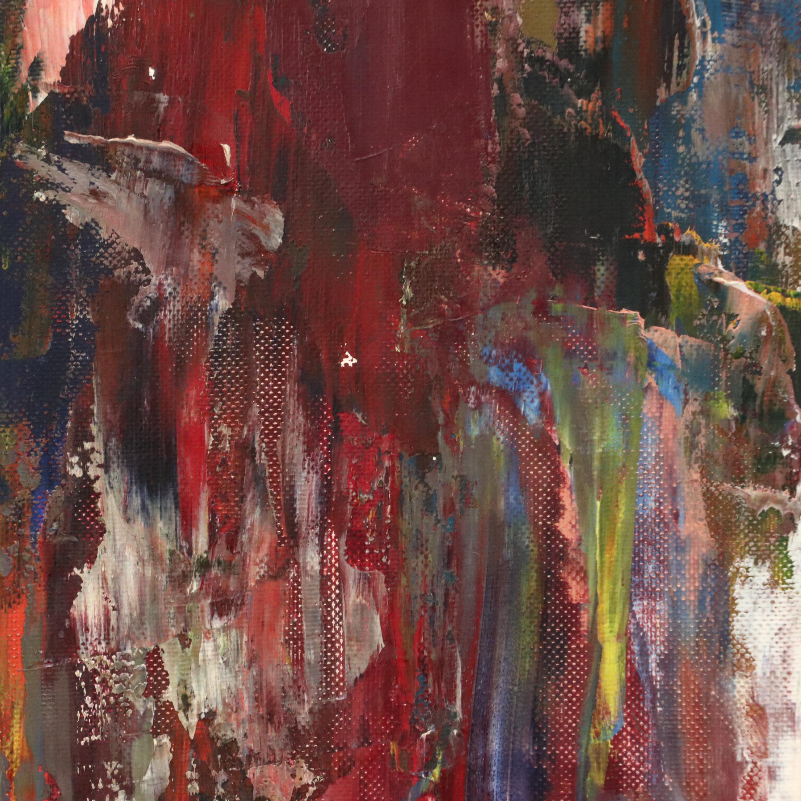 Robert Huggins Expressionist-Inspired Still Life Acrylic Painting