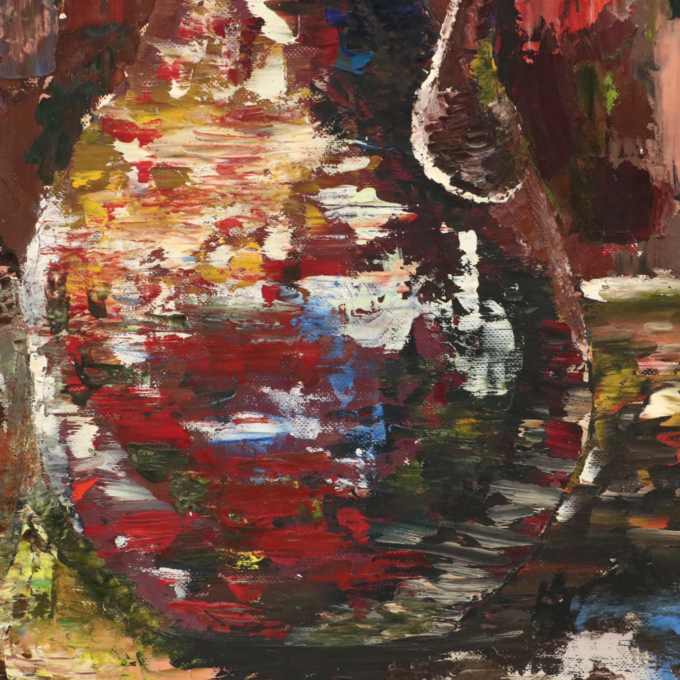 Robert Huggins Expressionist-Inspired Still Life Acrylic Painting