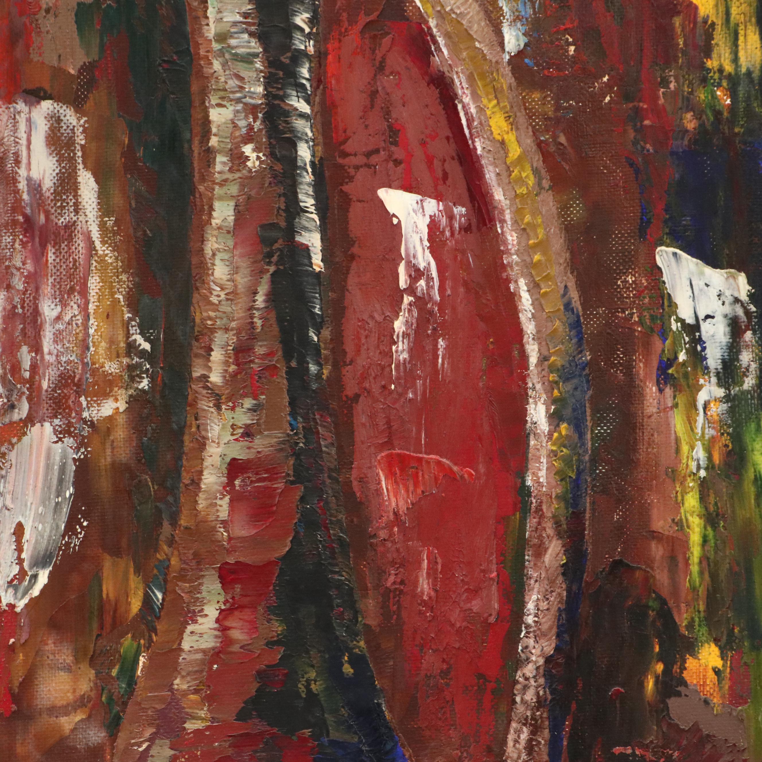 Robert Huggins Expressionist-Inspired Still Life Acrylic Painting