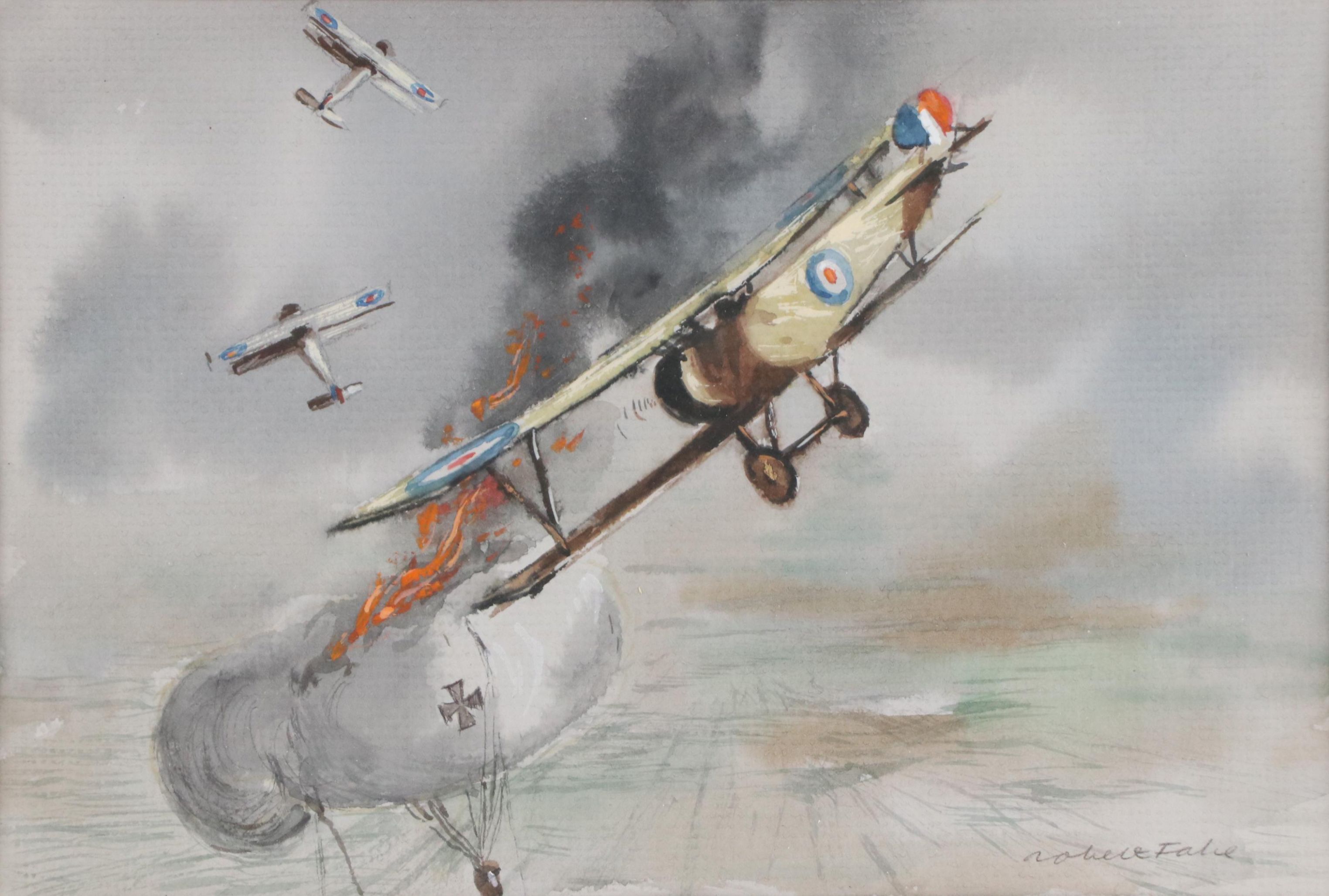 Robert Fabe Illustration of Historic 20th Century War Plane, Mid-20th Century