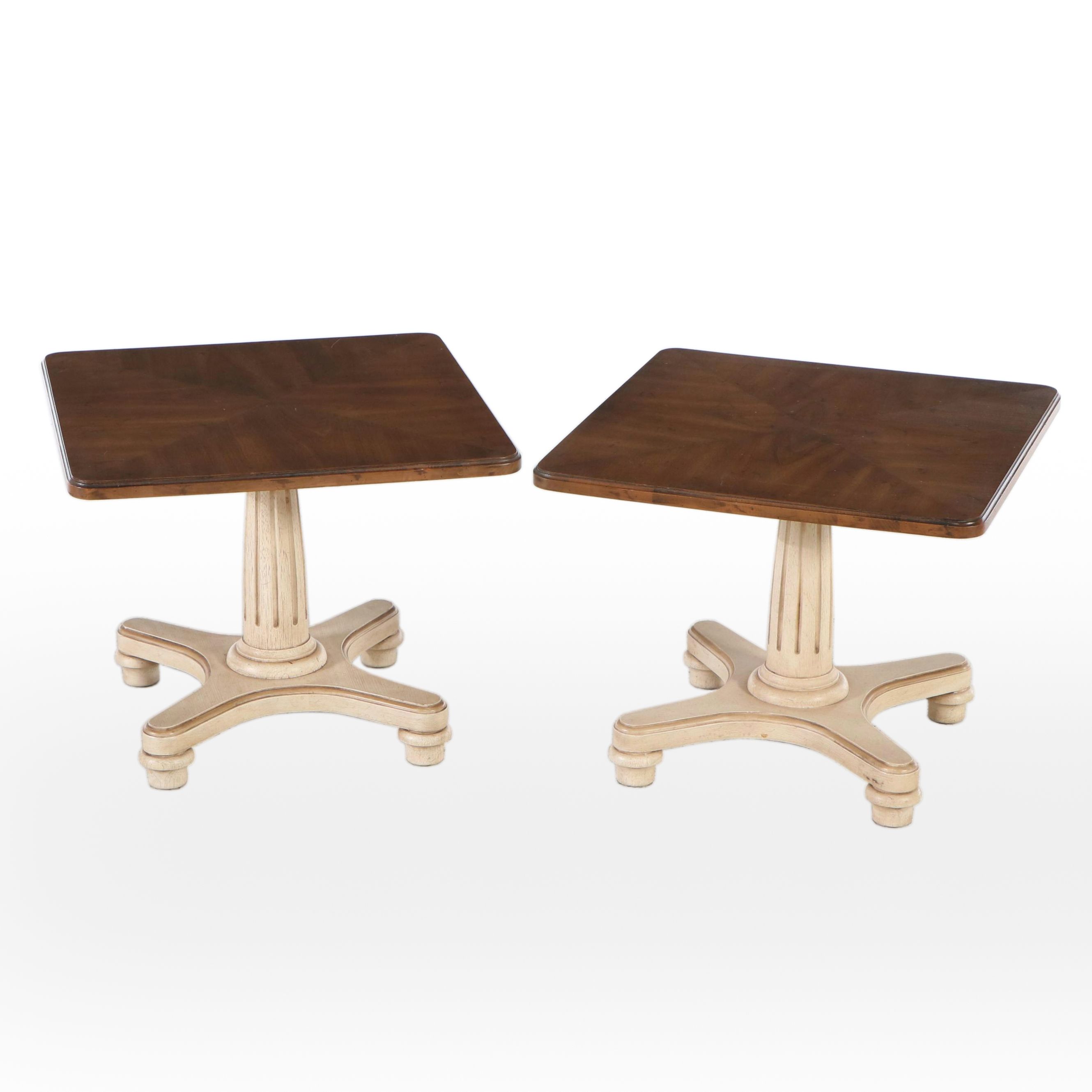 Pair of Heritage Furniture Neoclassical Style Pedestal Side Tables
