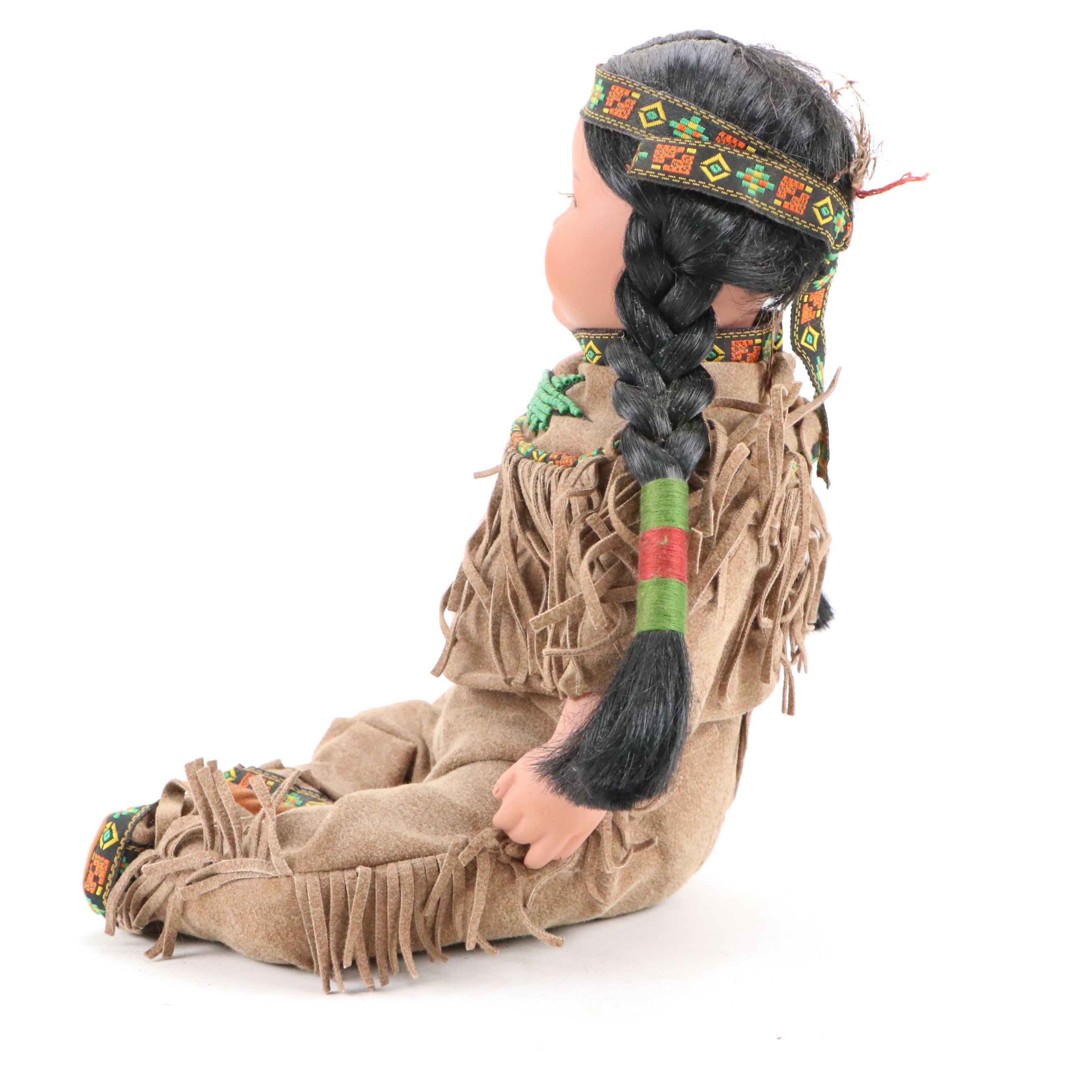 The Danbury Mint "Brave and Free" Bisque Porcelain Native American Doll