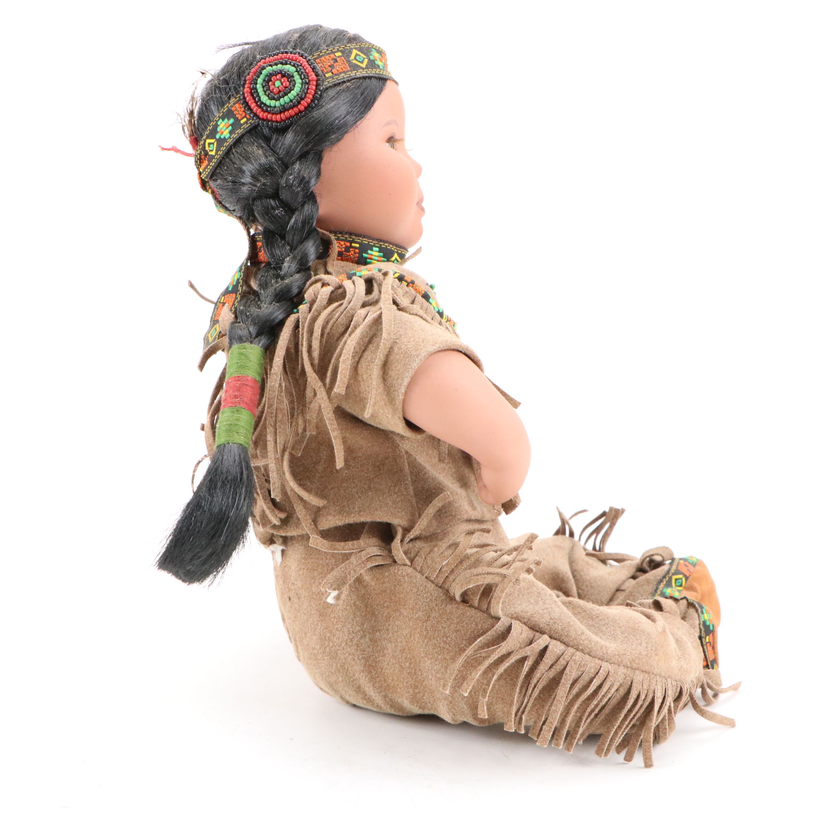 The Danbury Mint "Brave and Free" Bisque Porcelain Native American Doll