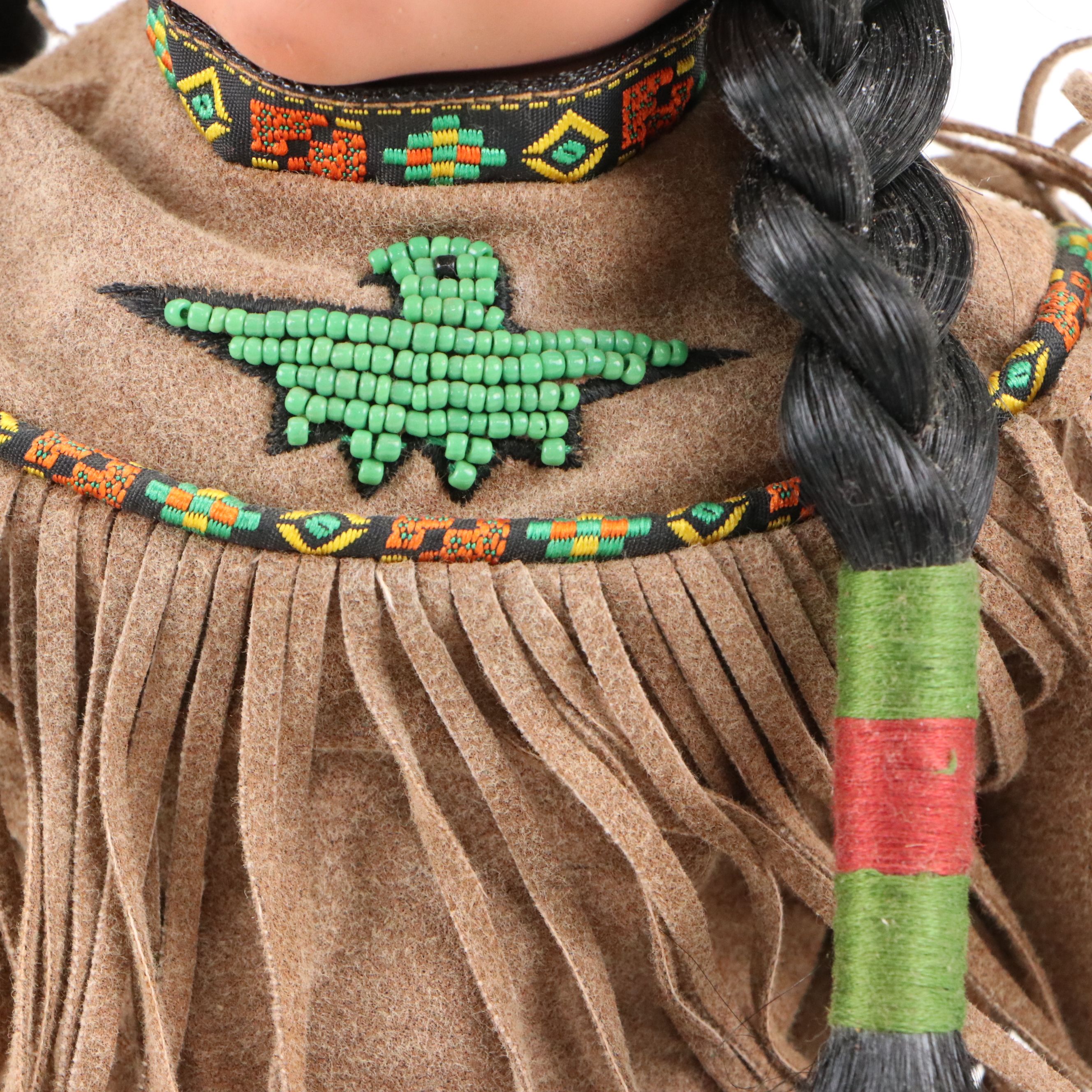 The Danbury Mint "Brave and Free" Bisque Porcelain Native American Doll