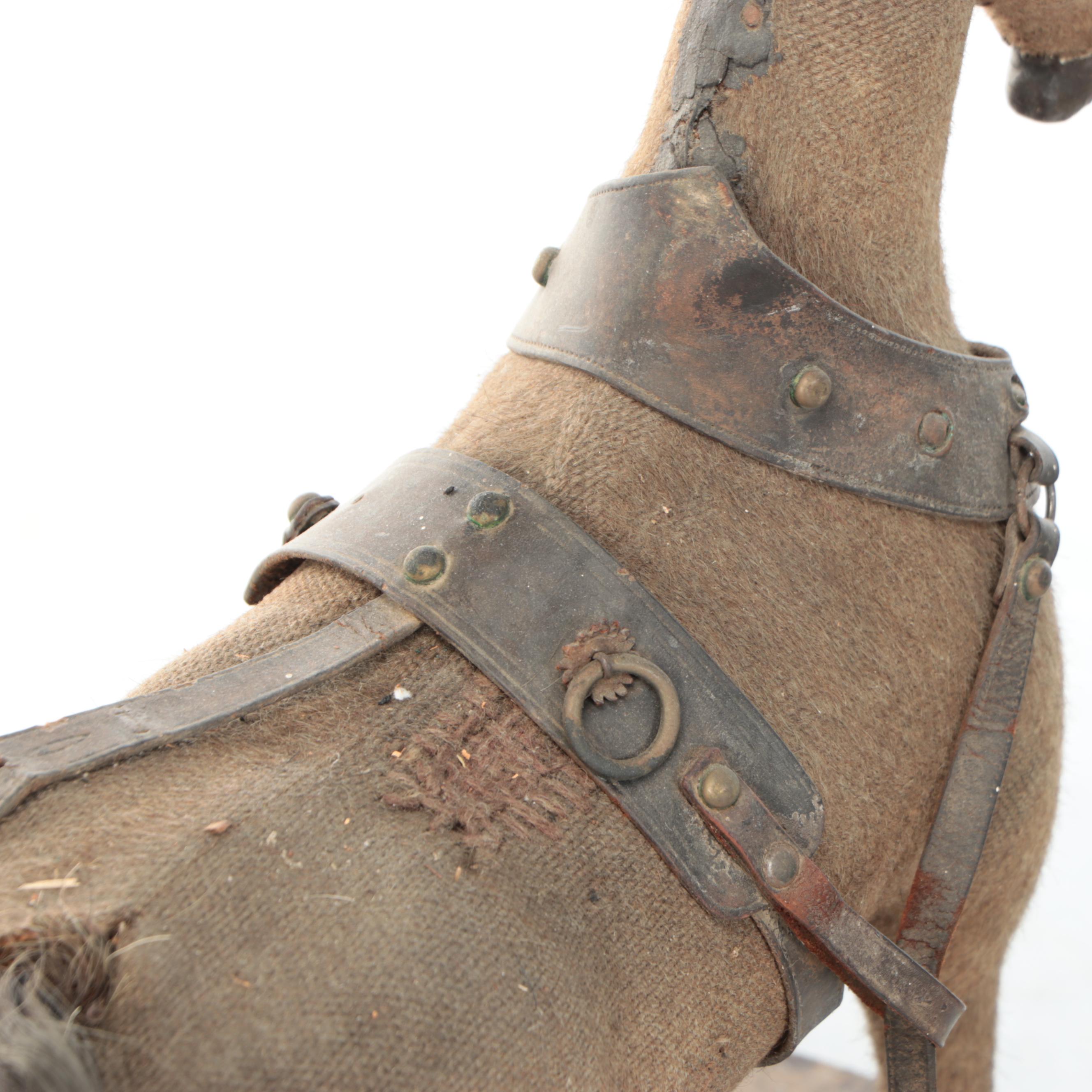 Folk Art Horse-Drawn Milk Cart Pull Toy