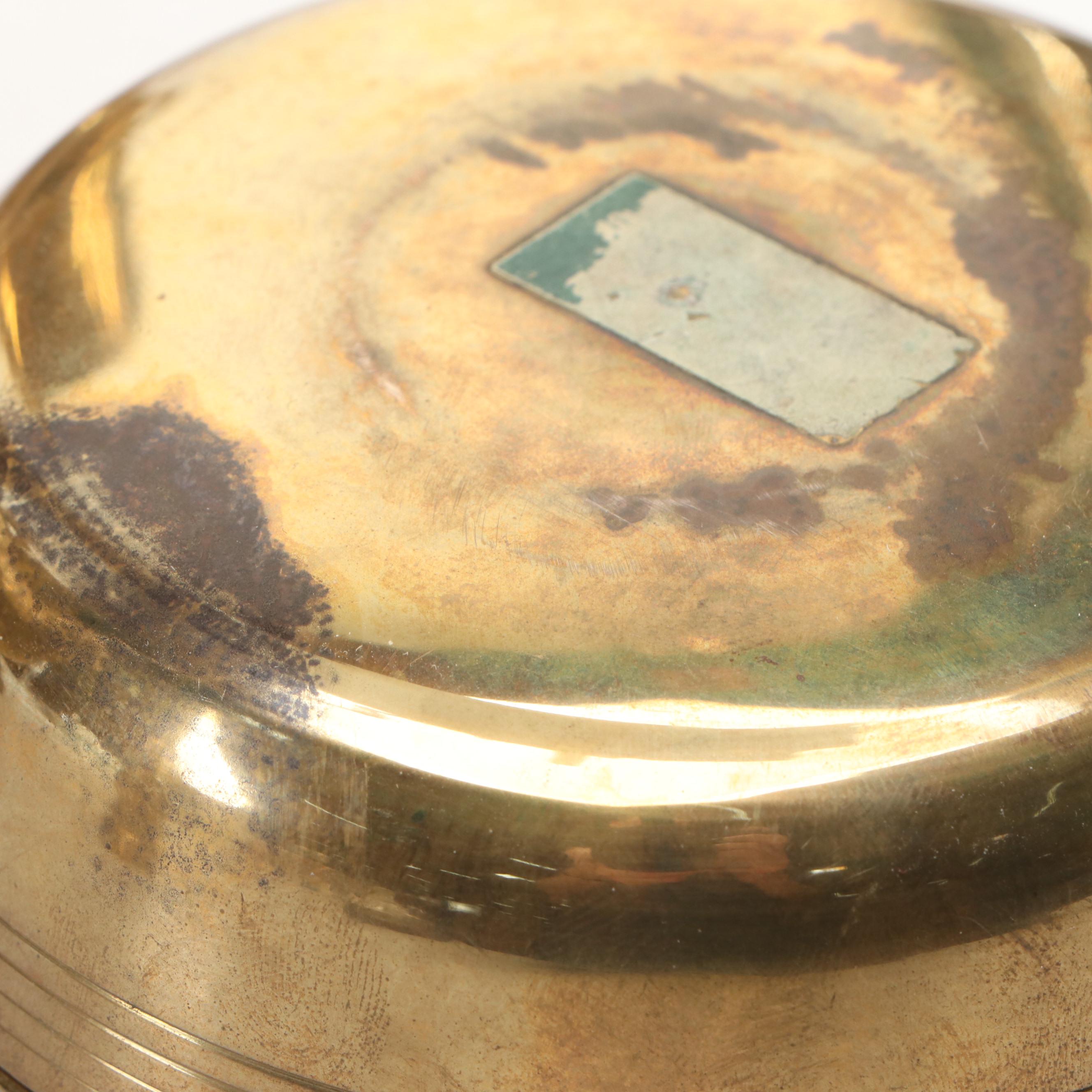 Etched Brass Vase, Brass Smudge Pot, Cloisonné Brass Box, and More Décor