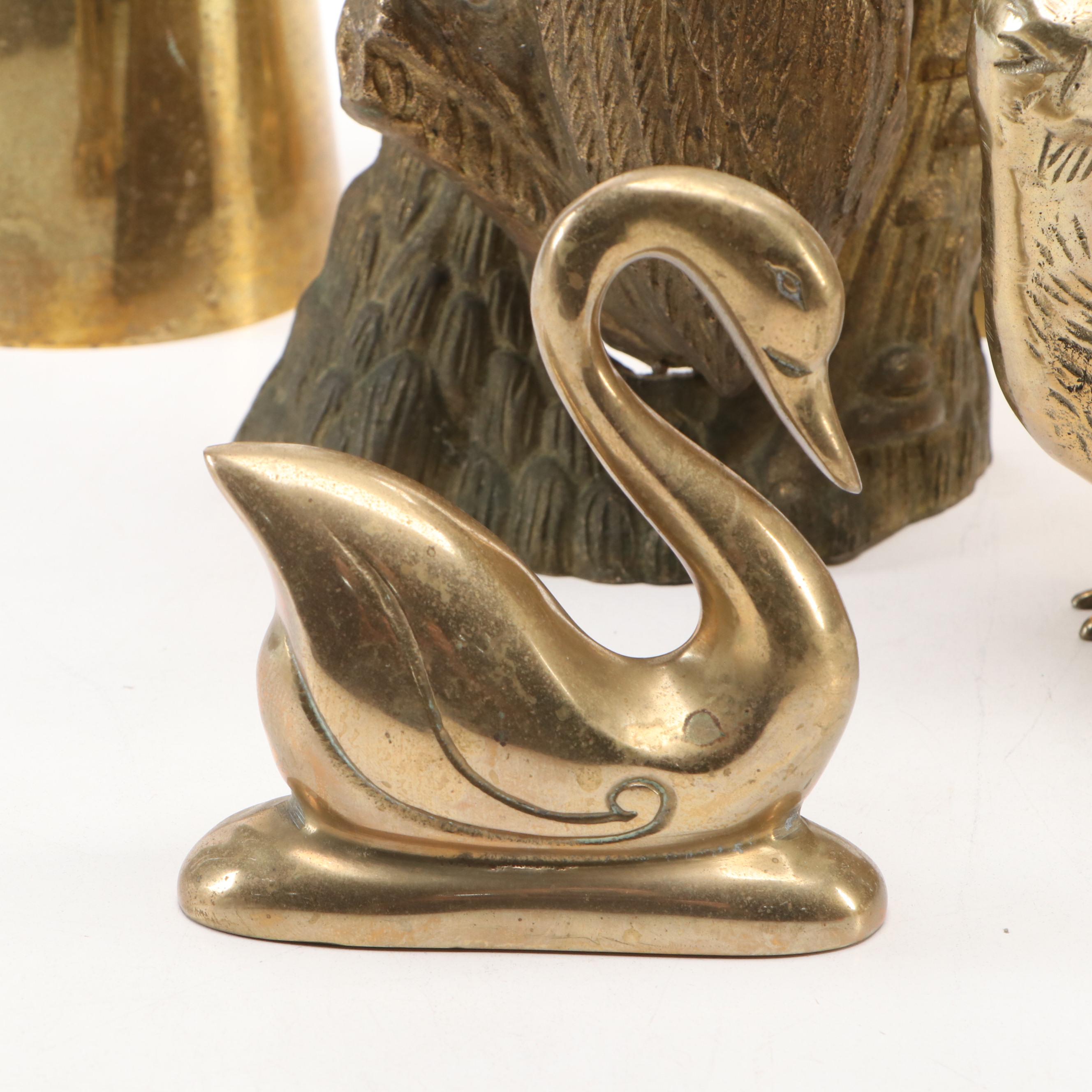 Etched Brass Vase, Brass Smudge Pot, Cloisonné Brass Box, and More Décor