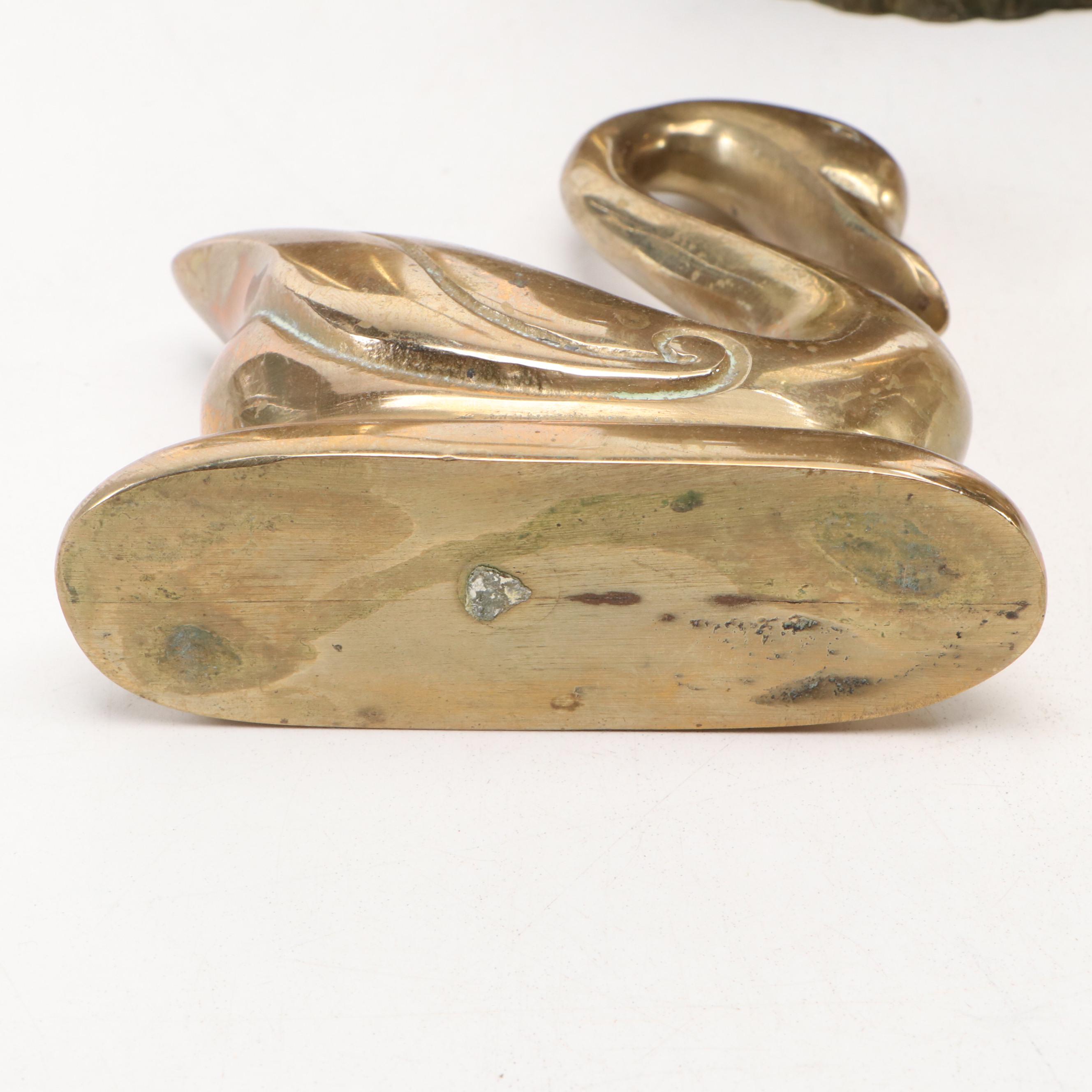 Etched Brass Vase, Brass Smudge Pot, Cloisonné Brass Box, and More Décor