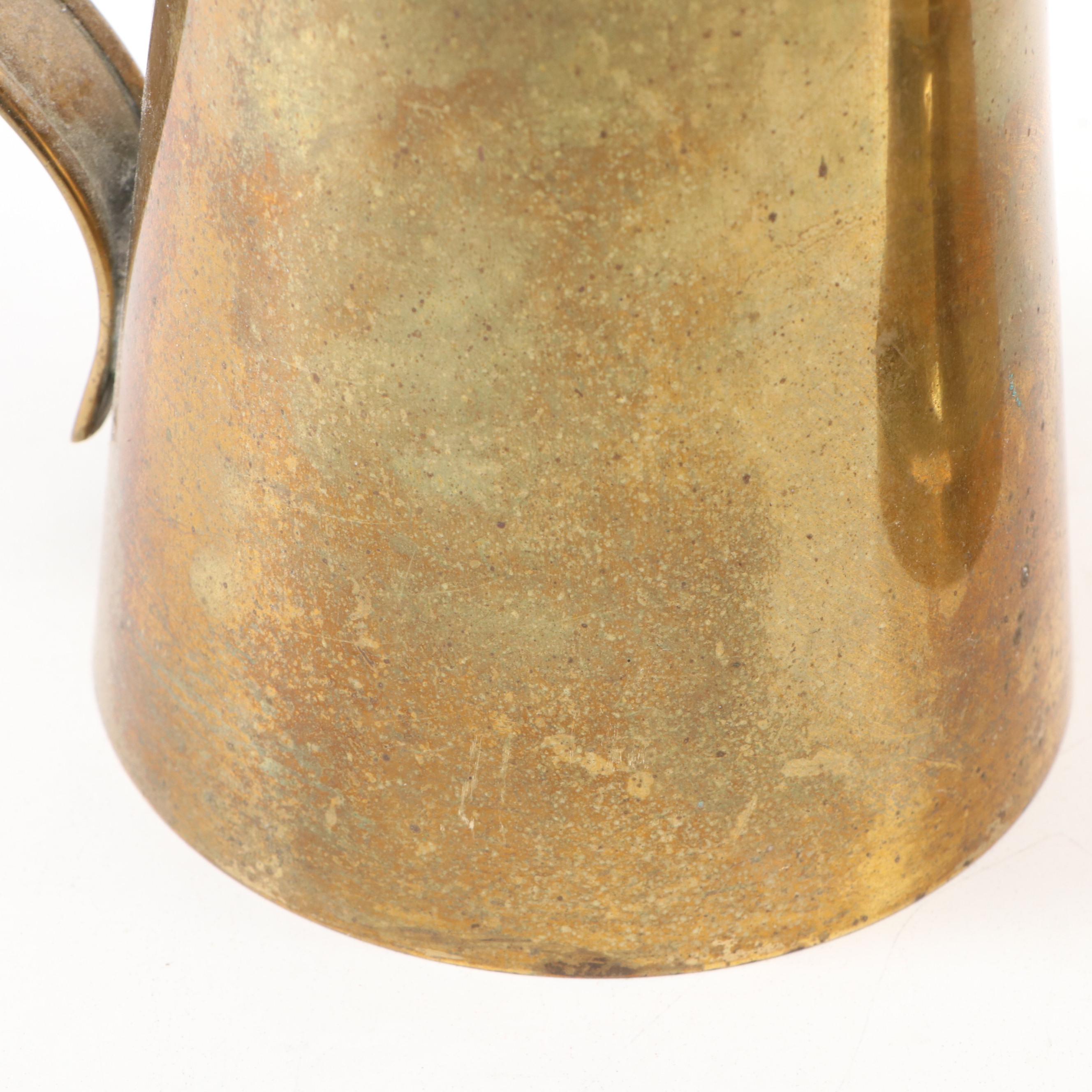 Etched Brass Vase, Brass Smudge Pot, Cloisonné Brass Box, and More Décor